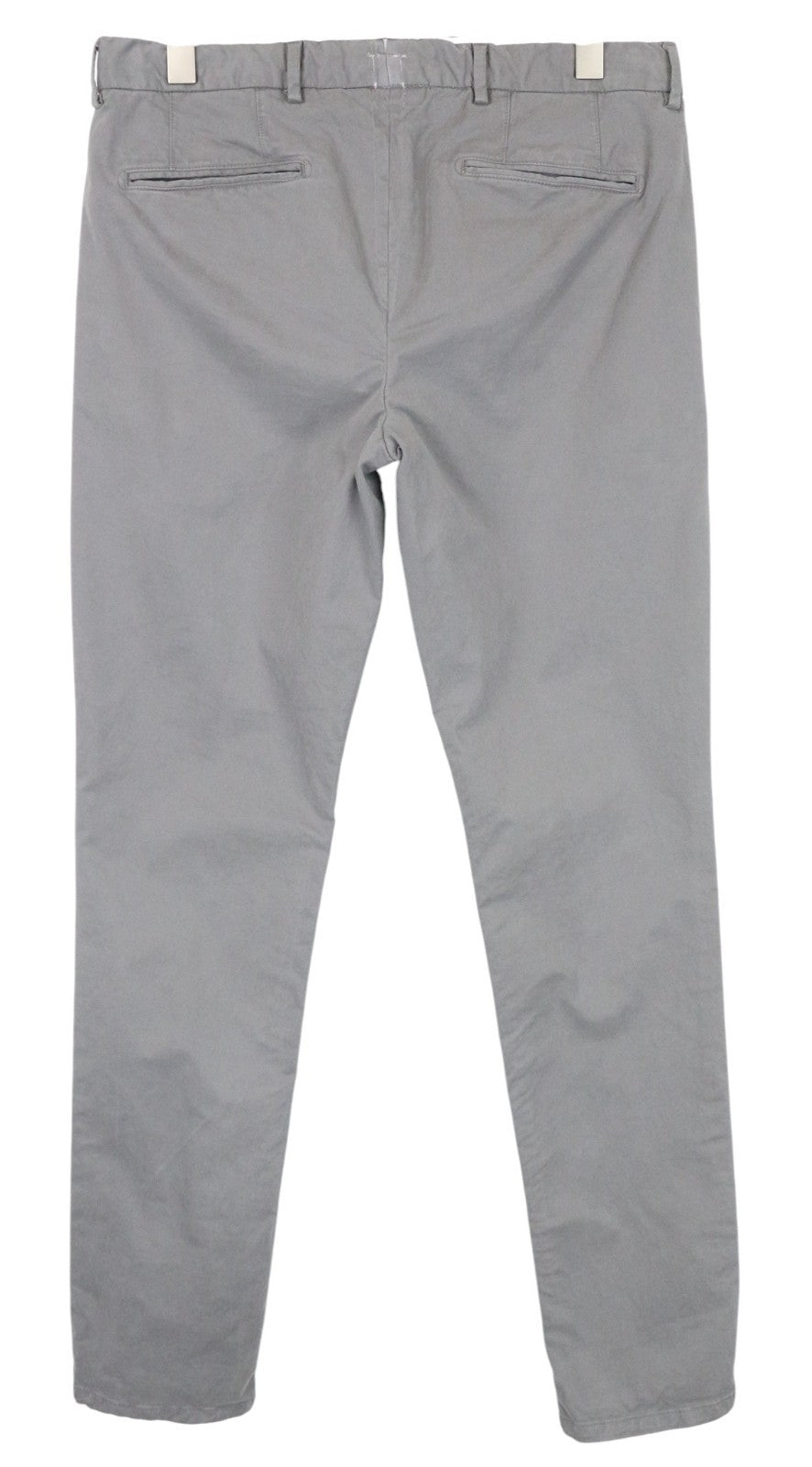 SUITSUPPLY Porto Men Trousers UK40R Grey Cotton Stretch Flat Front Formal