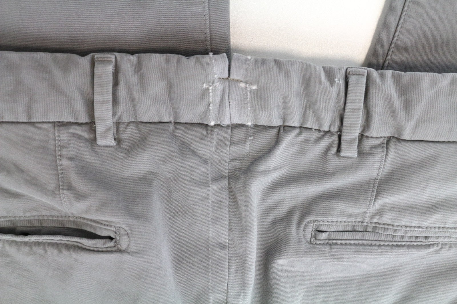 SUITSUPPLY Porto Men Trousers UK40R Grey Cotton Stretch Flat Front Formal