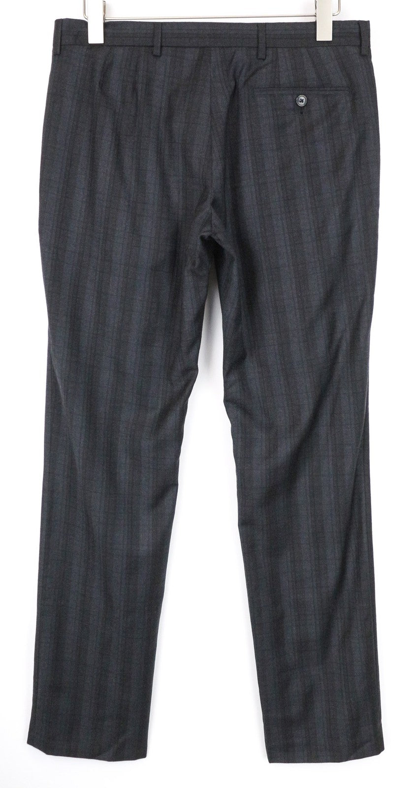 RICHMOND Men Trousers 48 W34 Dark Grey Pure Wool Patterned Classic