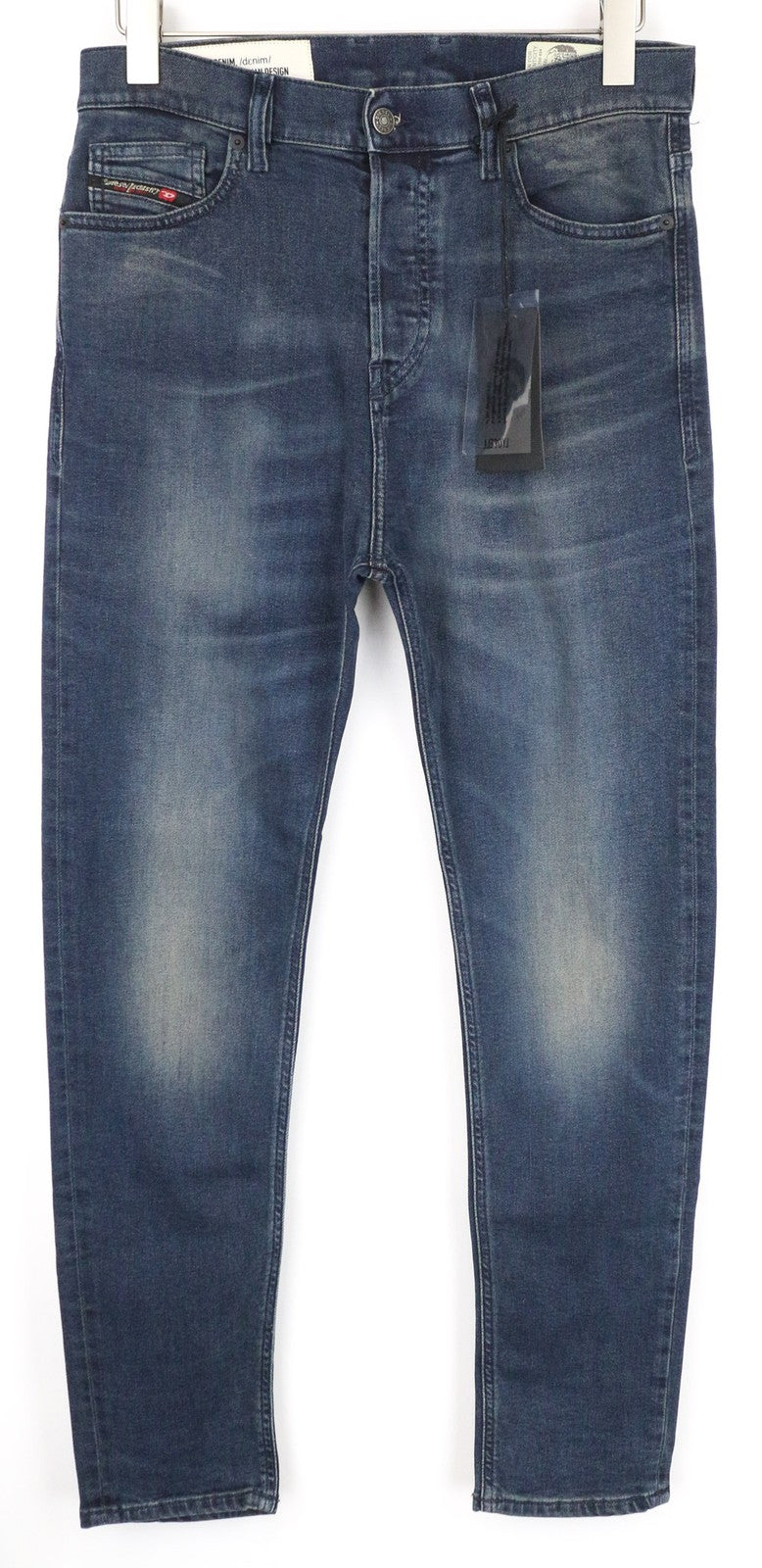 DIESEL D-Vider 084AU Men Jeans W28/L32 Carrot Fit Blue Cotton Stretch Washed