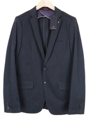 SCOTCH & SODA Ams Couture Men Blazer L Blue Navy Single-Breasted Cotton Stretch