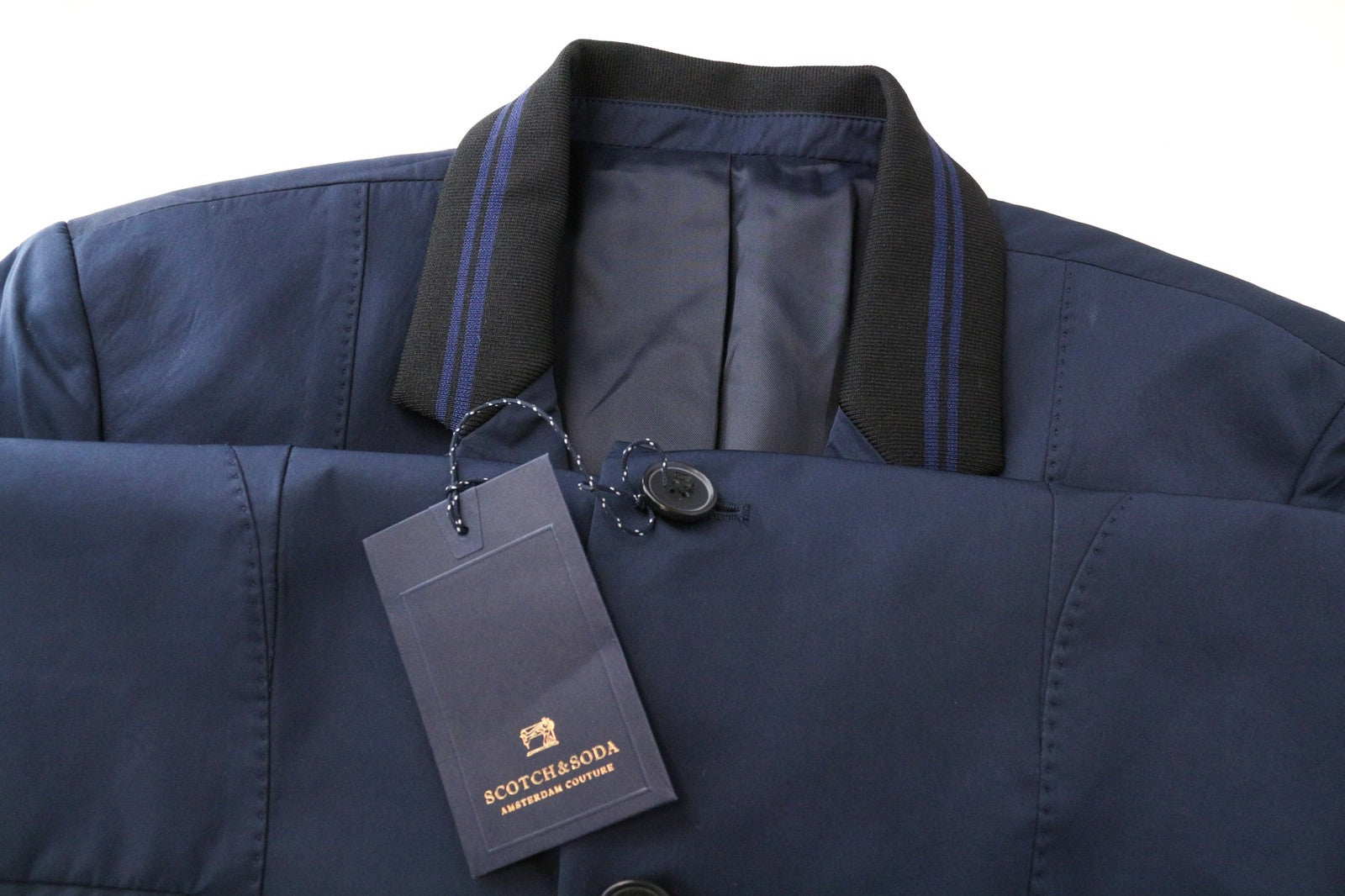 SCOTCH & SODA Ams Couture Men Blazer M Blue Single-Breasted Lined Classic
