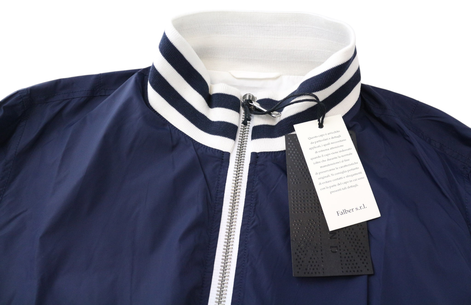 RICHMOND Men Jacket 50 L Blue White Long Sleeved Zipped Lightweight