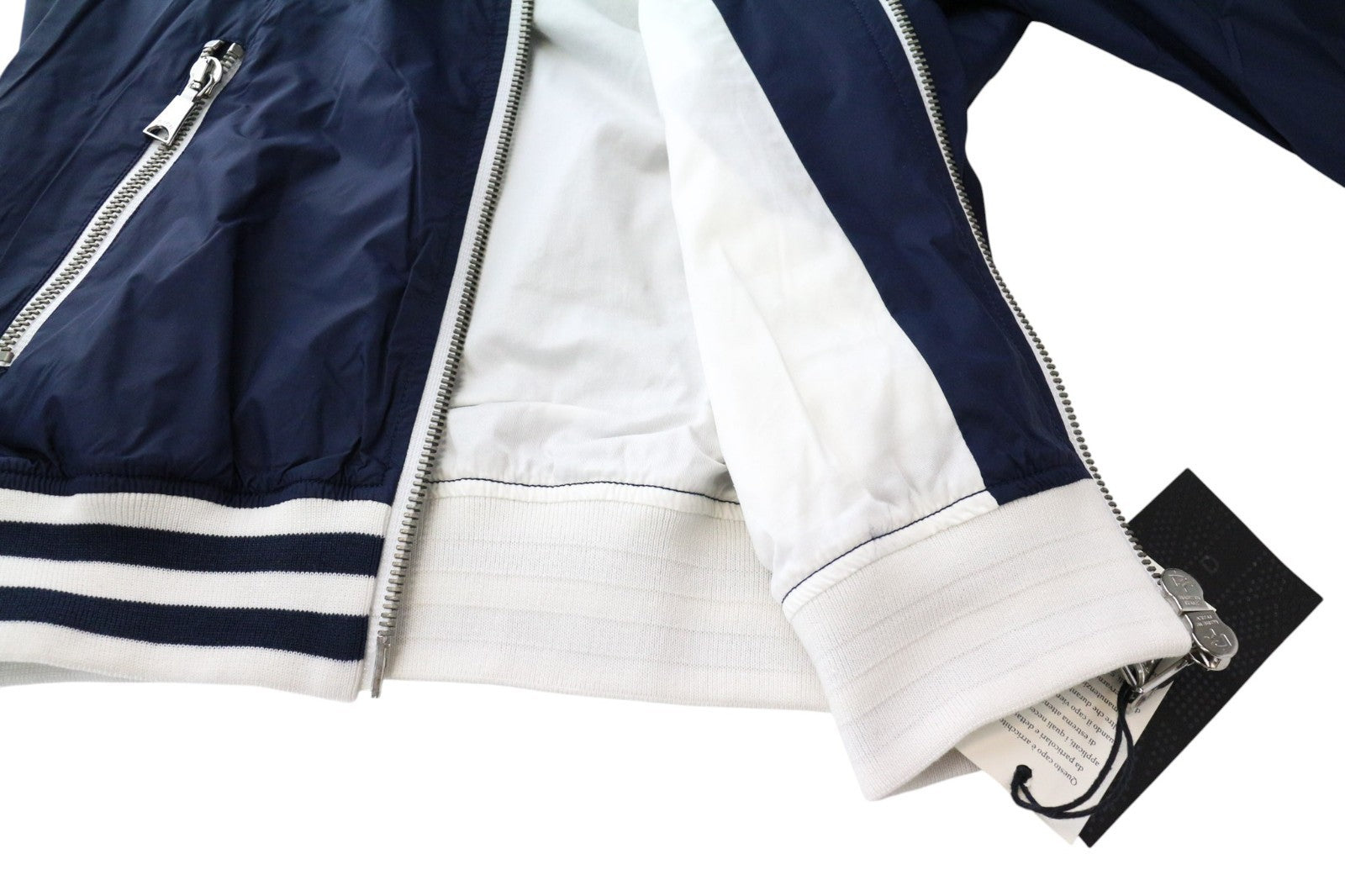 RICHMOND Men Jacket 50 L Blue White Long Sleeved Zipped Lightweight