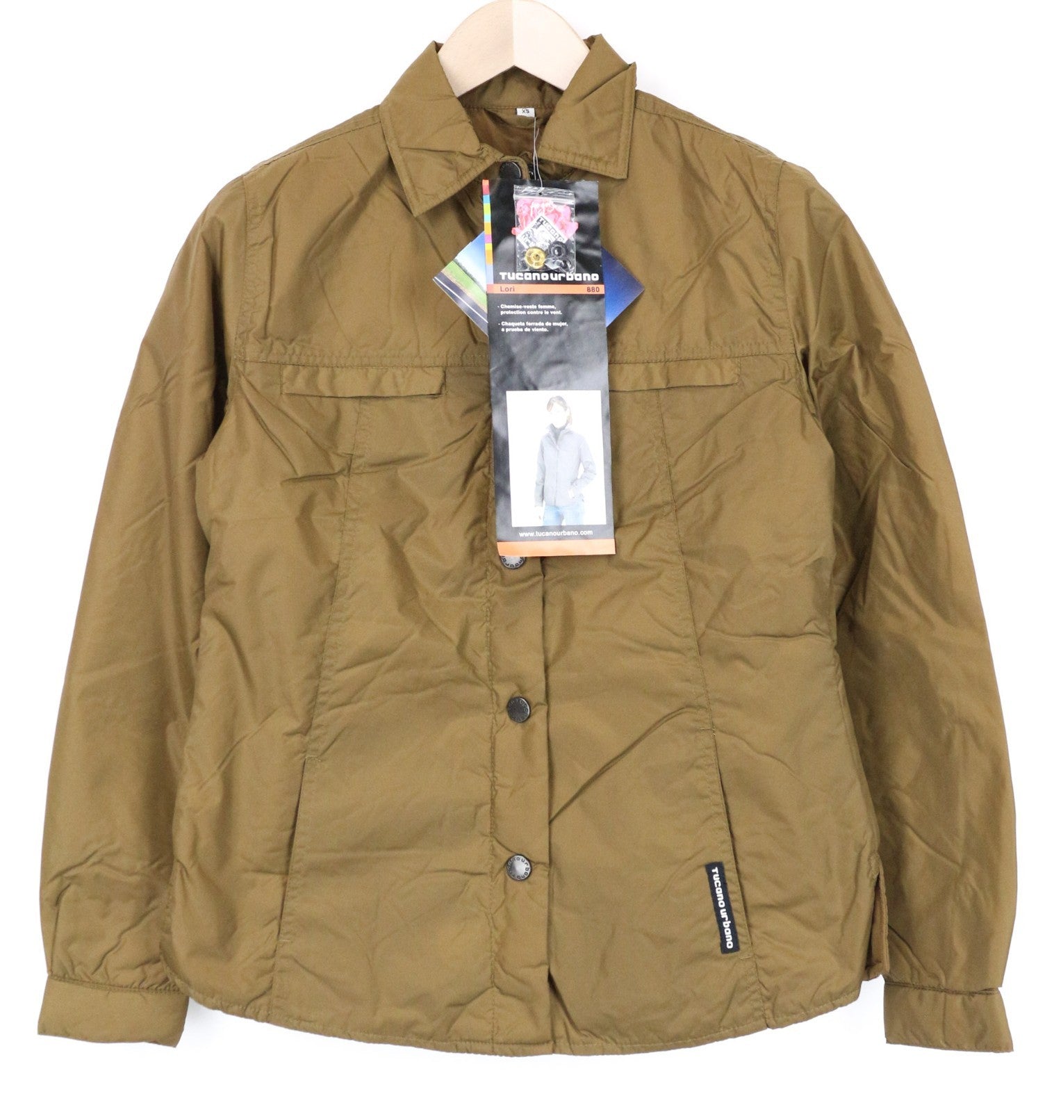 TUCANO URBANO Lori Women Jacket XS Brown Zip Snap Windproof Breathable Moto
