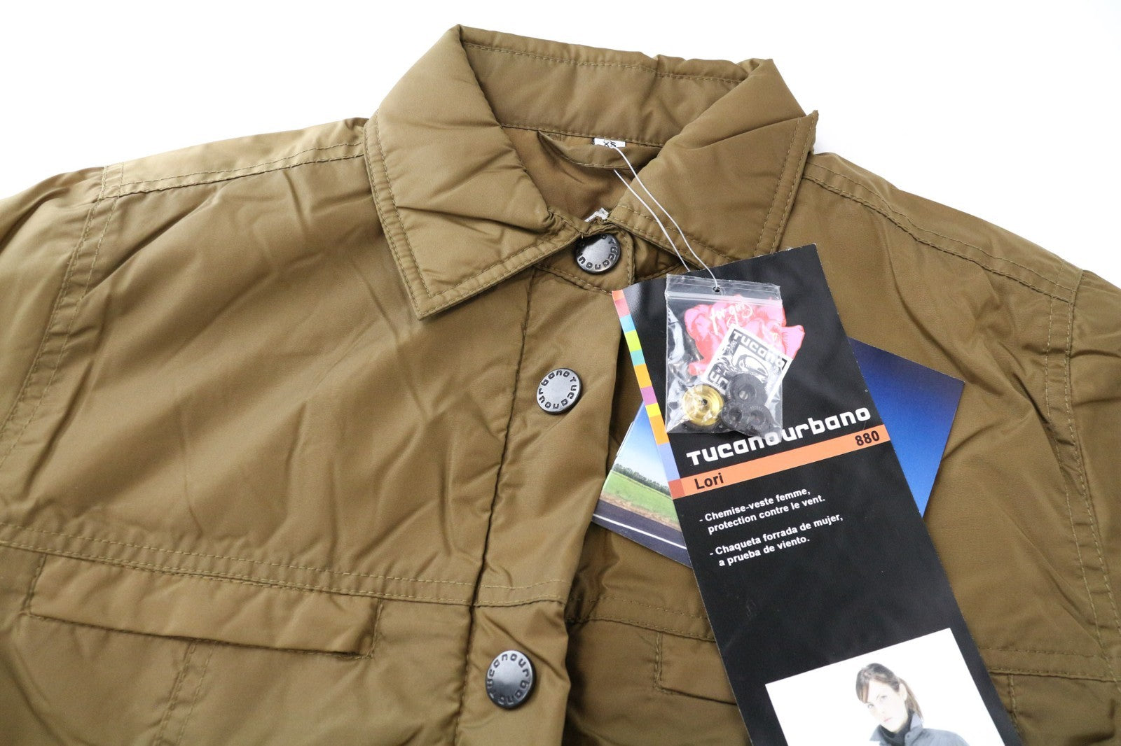TUCANO URBANO Lori Women Jacket XS Brown Zip Snap Windproof Breathable Moto