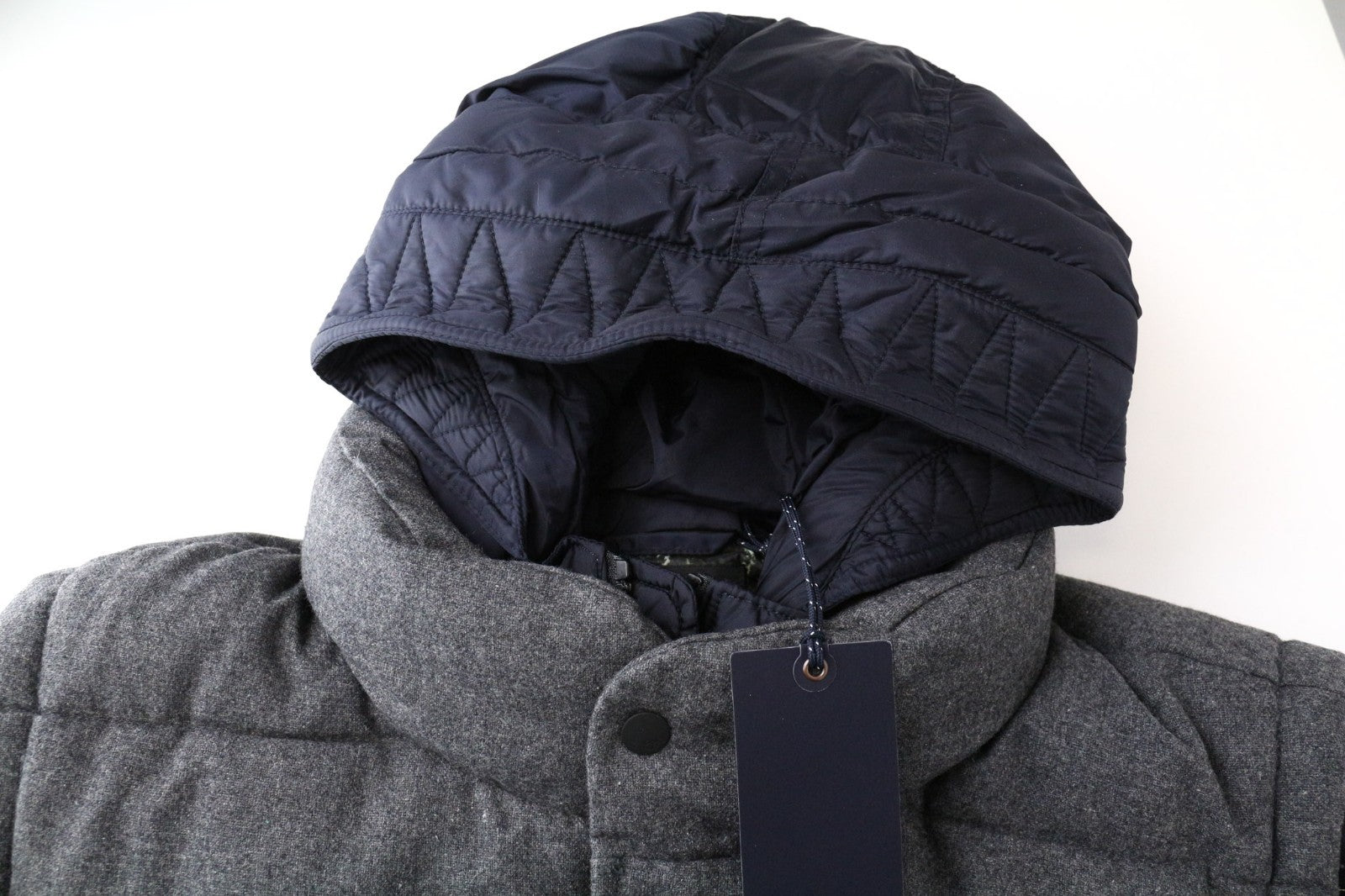 SCOTCH & SODA Ams Couture Men Jacket XL Grey Blue Wool Blend 2in1 Gilet Hooded
