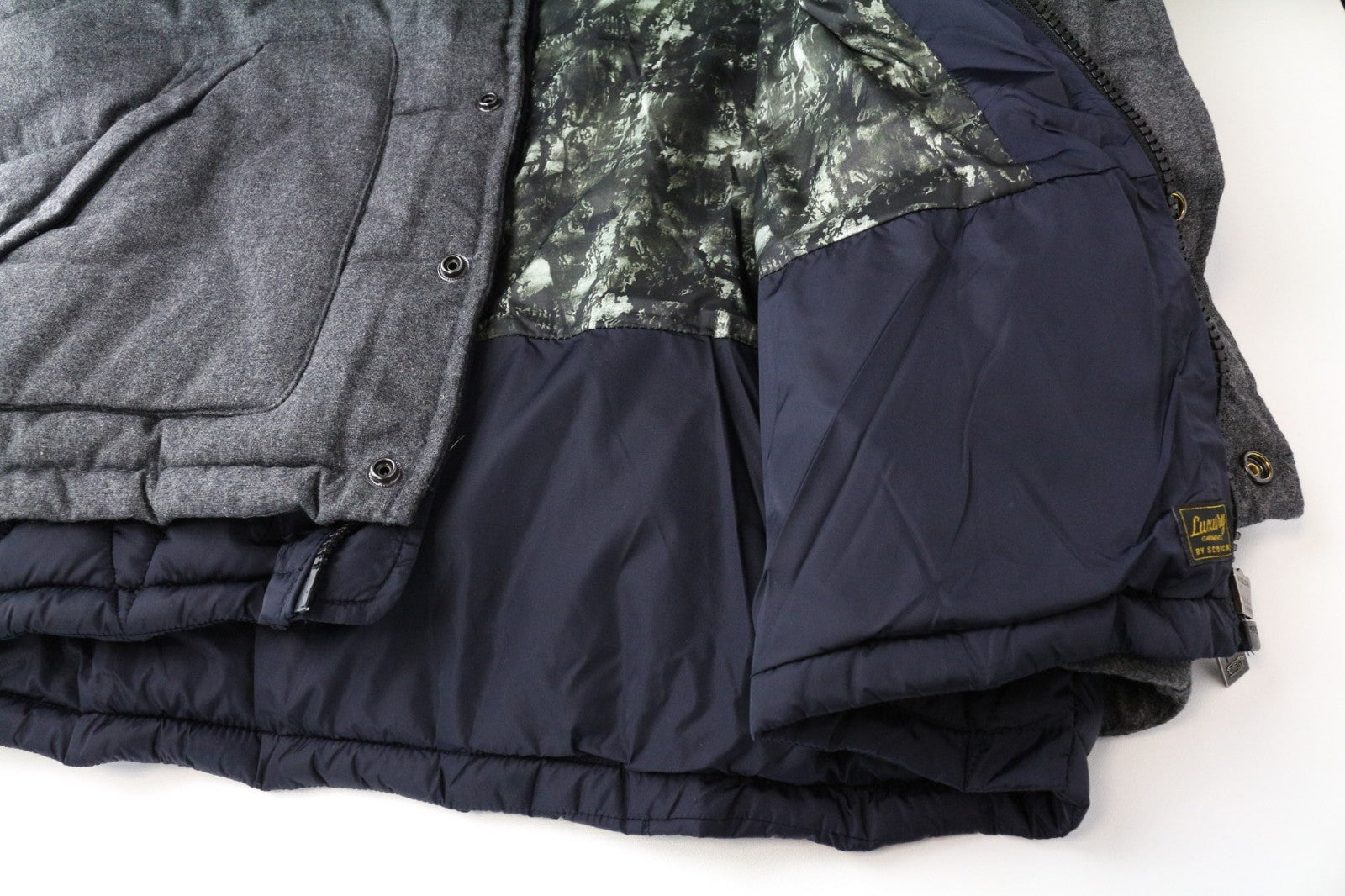 SCOTCH & SODA Ams Couture Men Jacket XL Grey Blue Wool Blend 2in1 Gilet Hooded