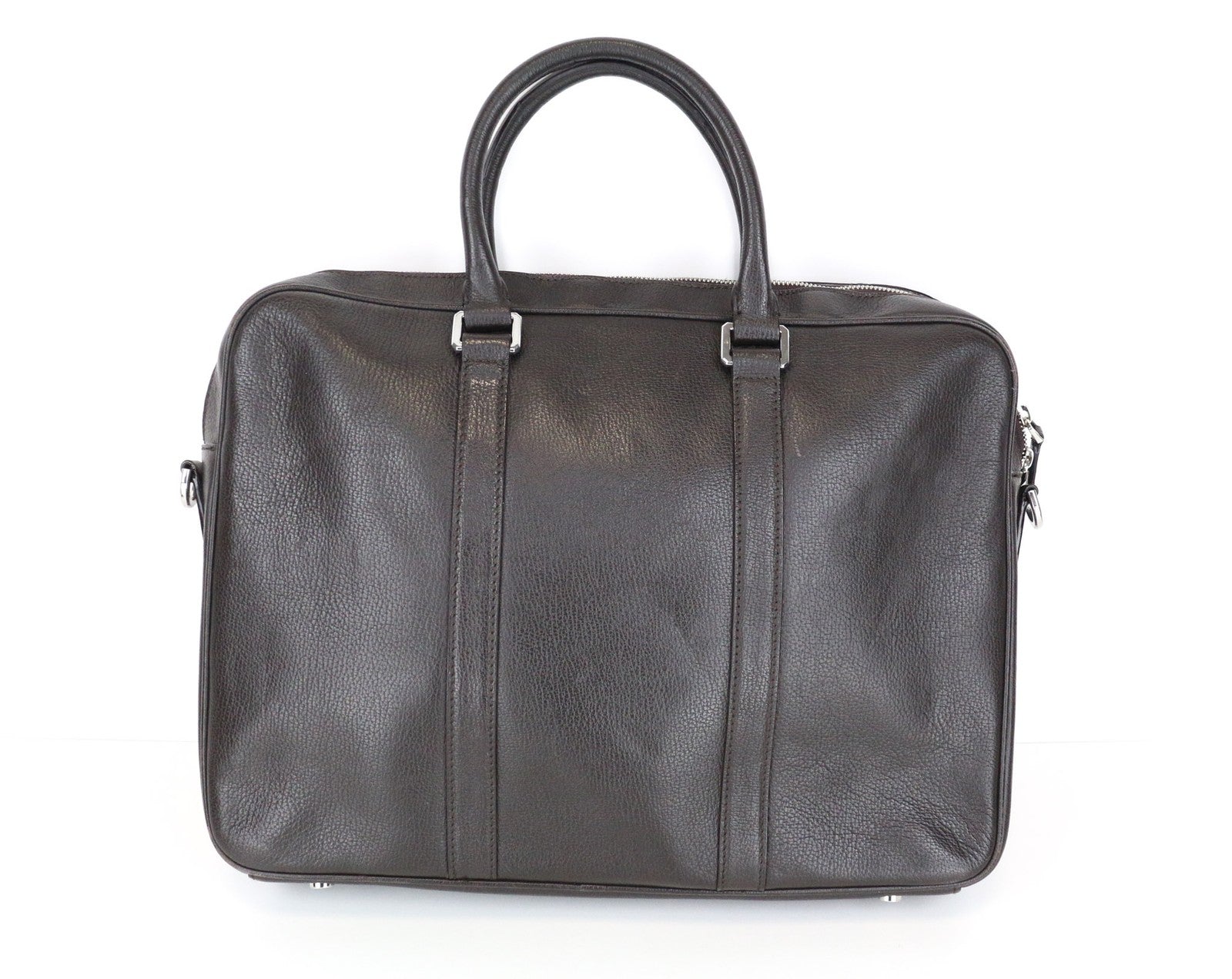 SUITSUPPLY Men Bag OS Brown Genuine Calf Leather Computer Case Office
