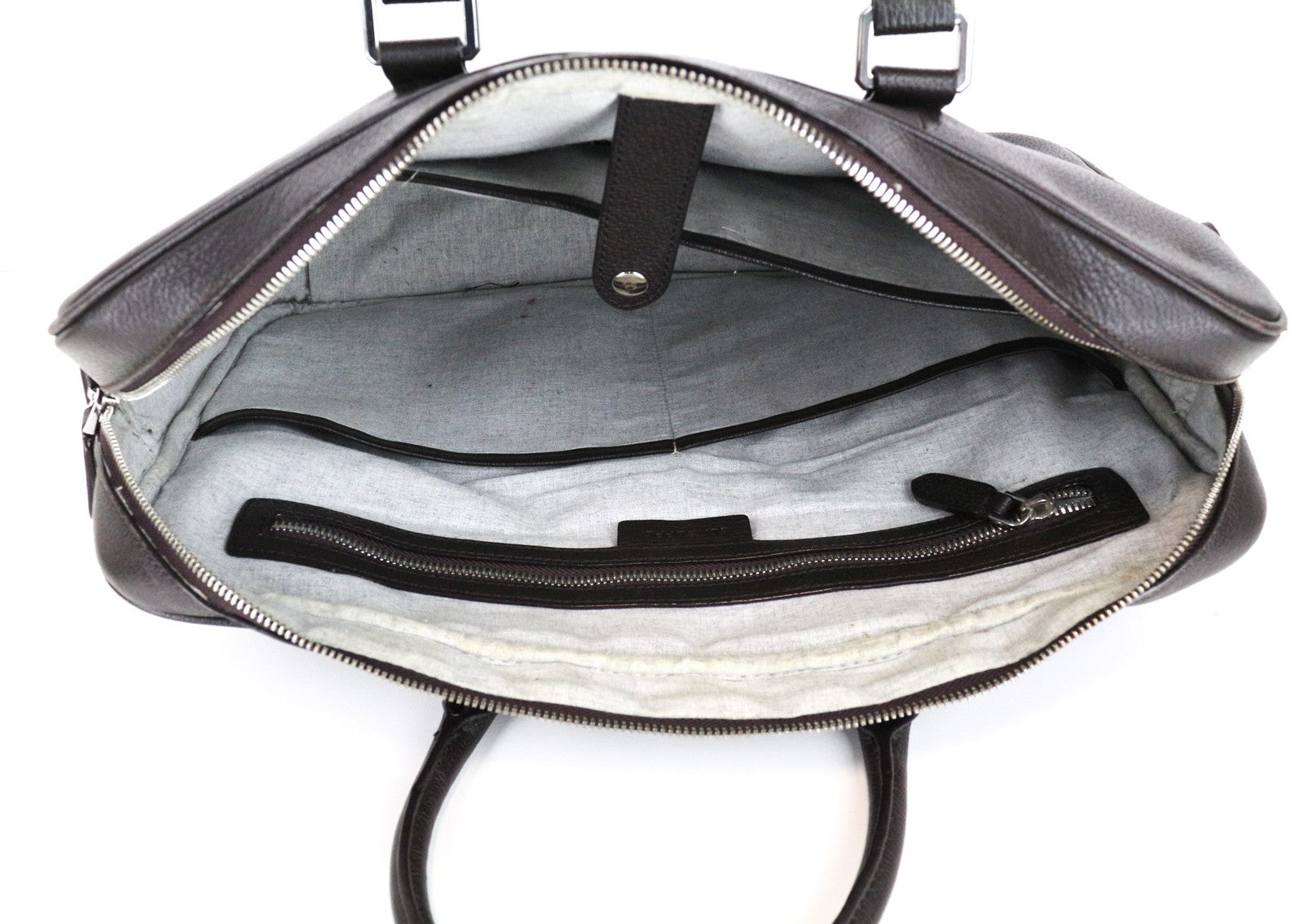 SUITSUPPLY Men Bag OS Brown Genuine Calf Leather Computer Case Office