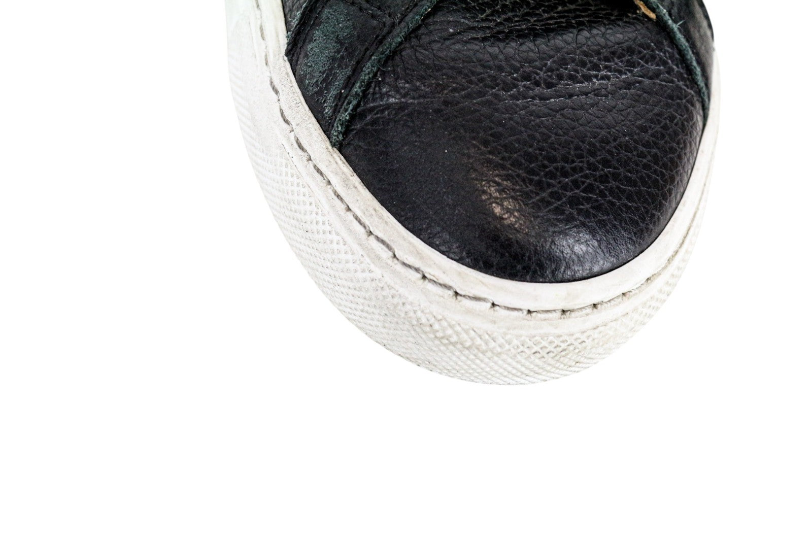 SUITSUPPLY Men Trainers EU42 Black Genuine Grained Leather Laced Casual Sneakers