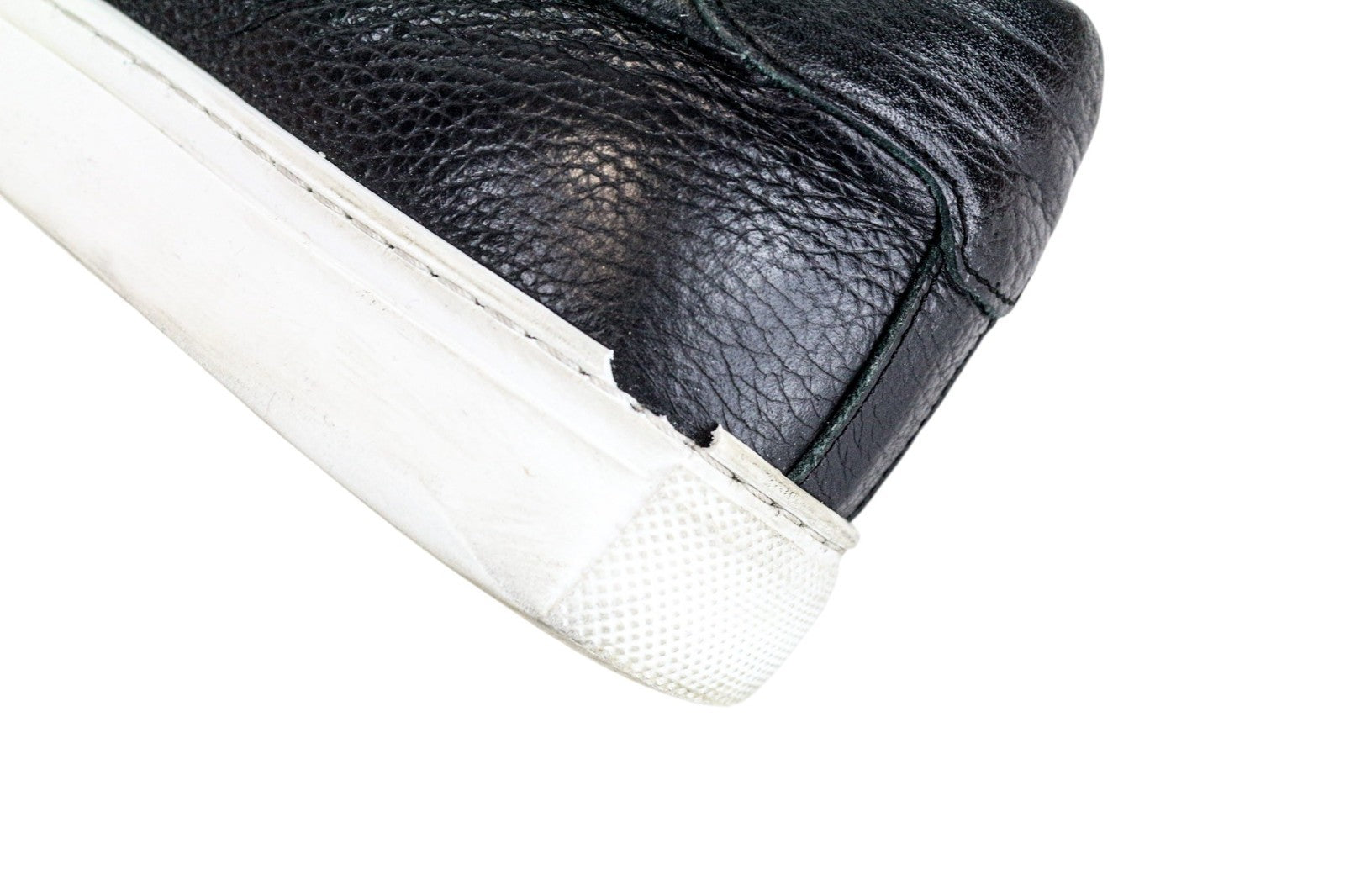 SUITSUPPLY Men Trainers EU42 Black Genuine Grained Leather Laced Casual Sneakers