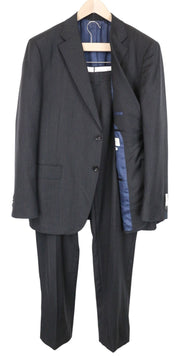 SUITSUPPLY Napoli Men Suit UK48R Grey 2-Piece Birdseye Check Pure Wool S110s