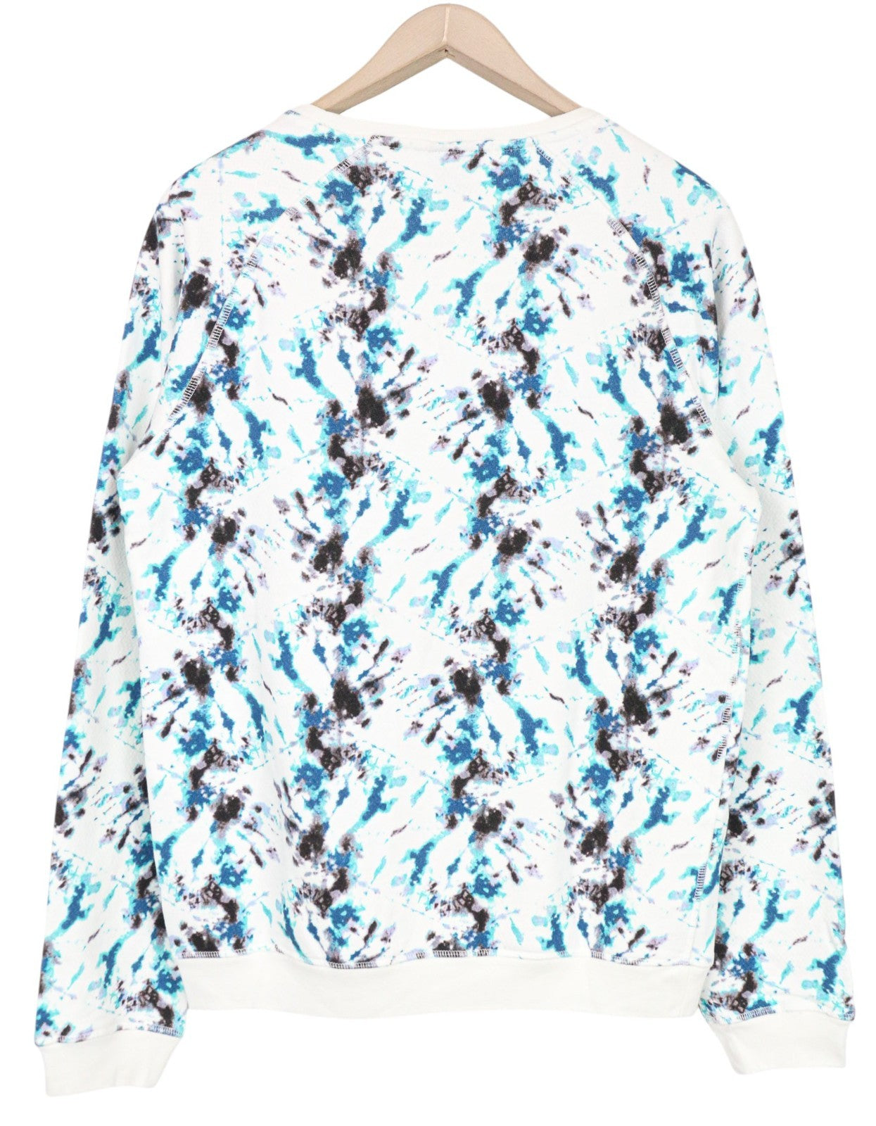 SCOTCH & SODA Men Sweatshirt M Blue Patterned Crew Neck Graphic Jersey Fleece