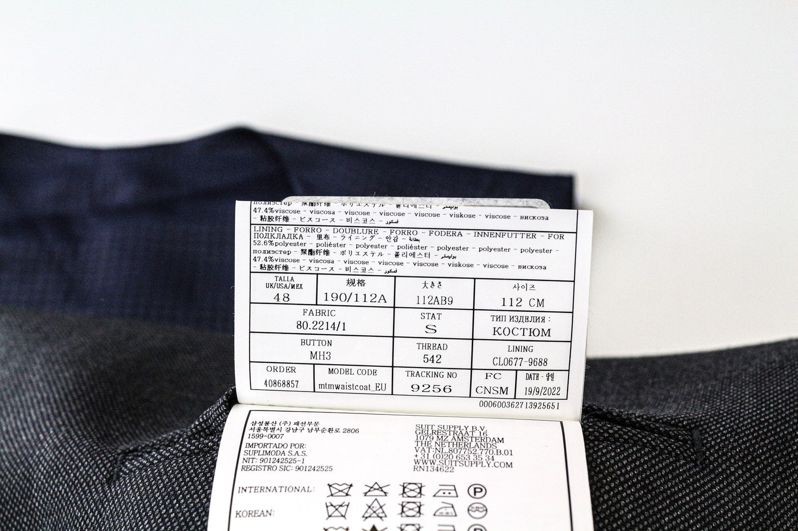 SUITSUPPLY vyriška liemenė UK48S pilka vilnone, vieneilė, oficiali, su pamušalu 