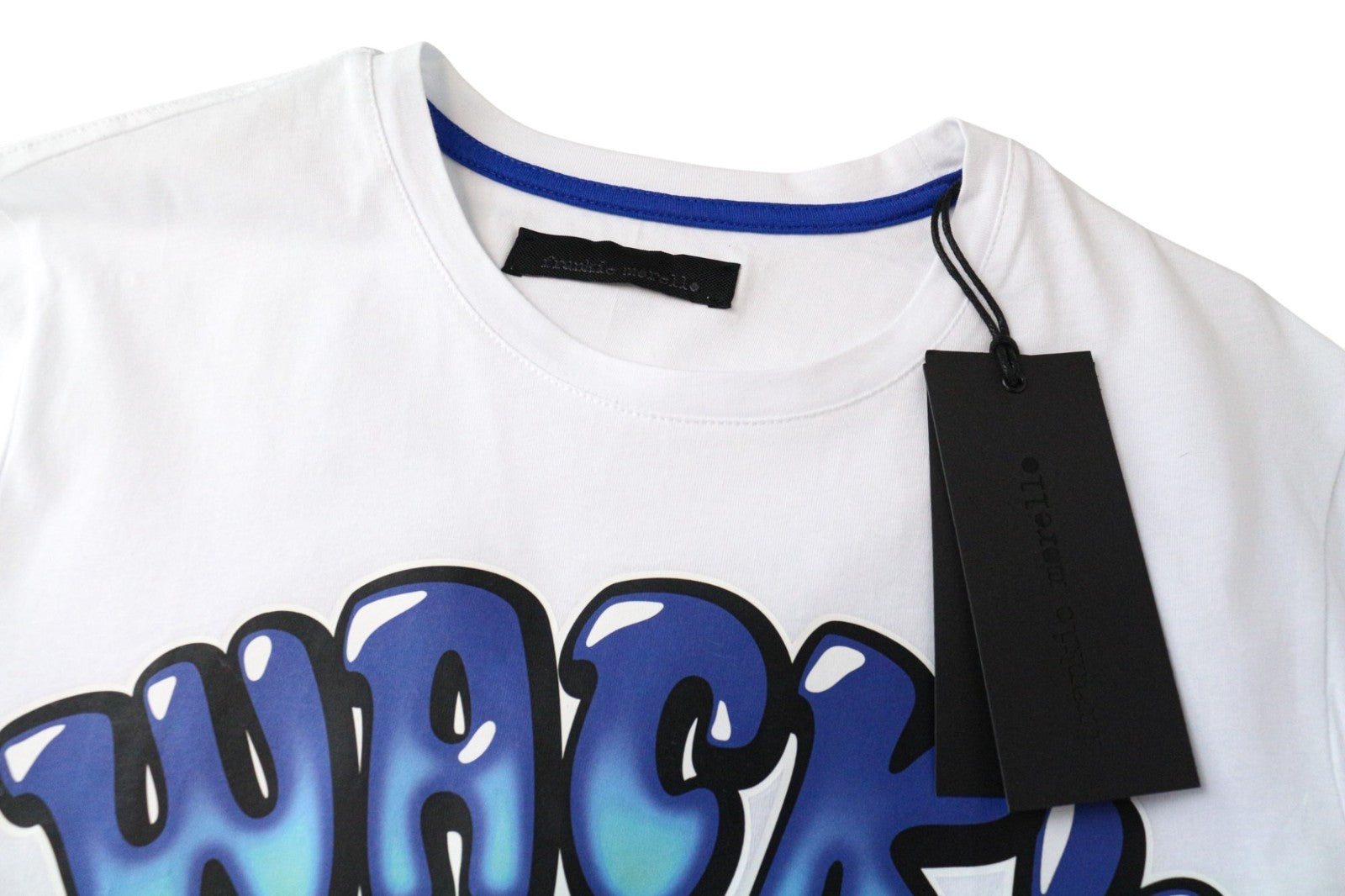 FRANKIE MORELLO George Men's T-Shirt S White Logo Cotton Short Sleeve Pullover