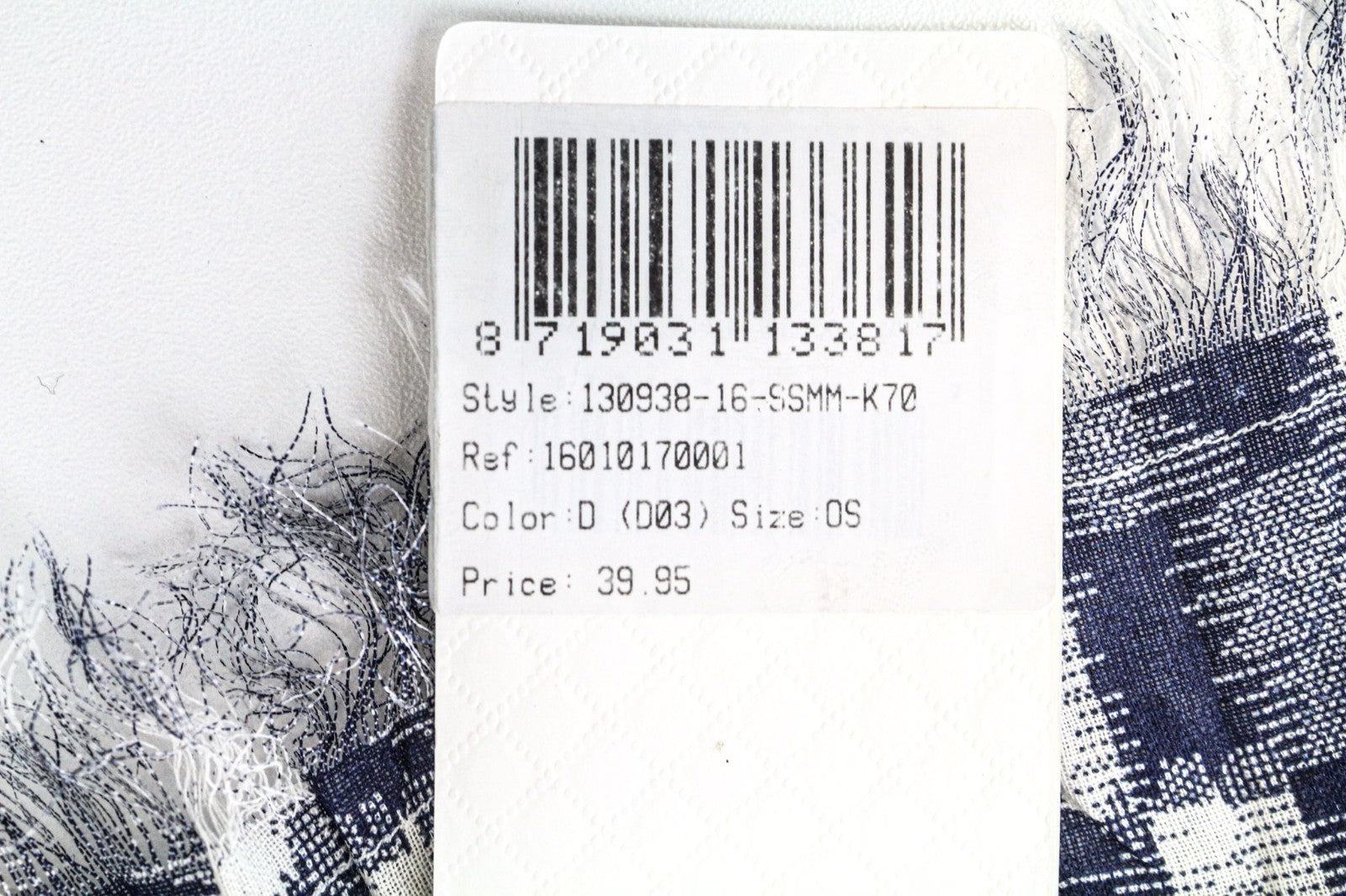 SCOTCH & SODA Ams Couture Men's Scarf OS Blue Checked Pure Cotton Wrap