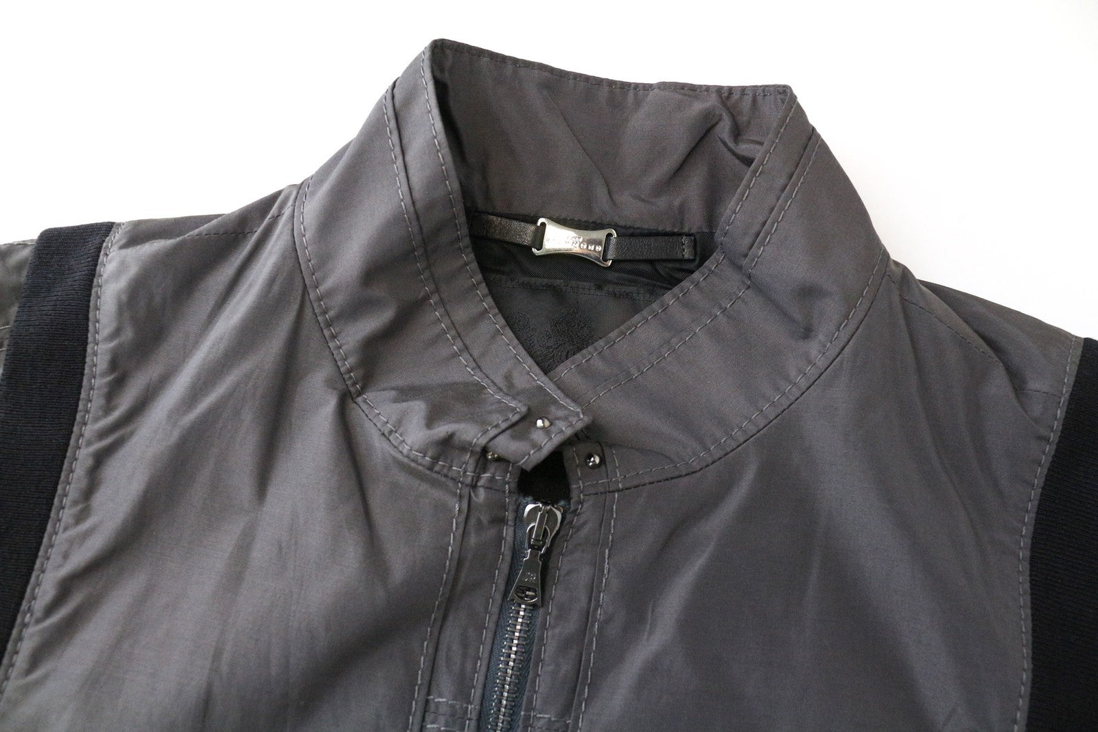 RICHMOND vyriška bomber striukė su užtrauktuku, pilka, UK16, su medvilnės mišinio užtrauktuku 