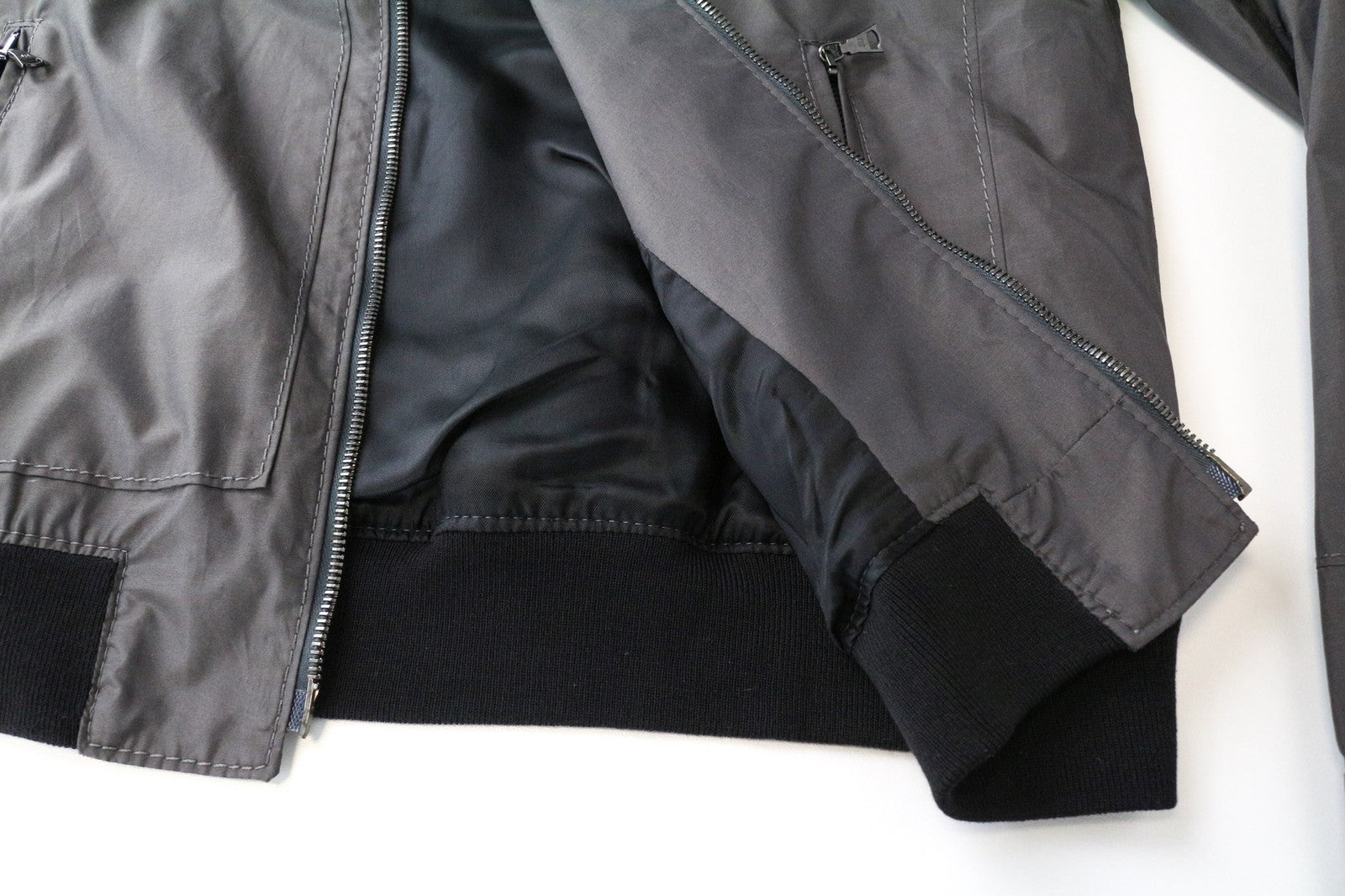 RICHMOND vyriška bomber striukė su užtrauktuku, pilka, UK16, su medvilnės mišinio užtrauktuku 