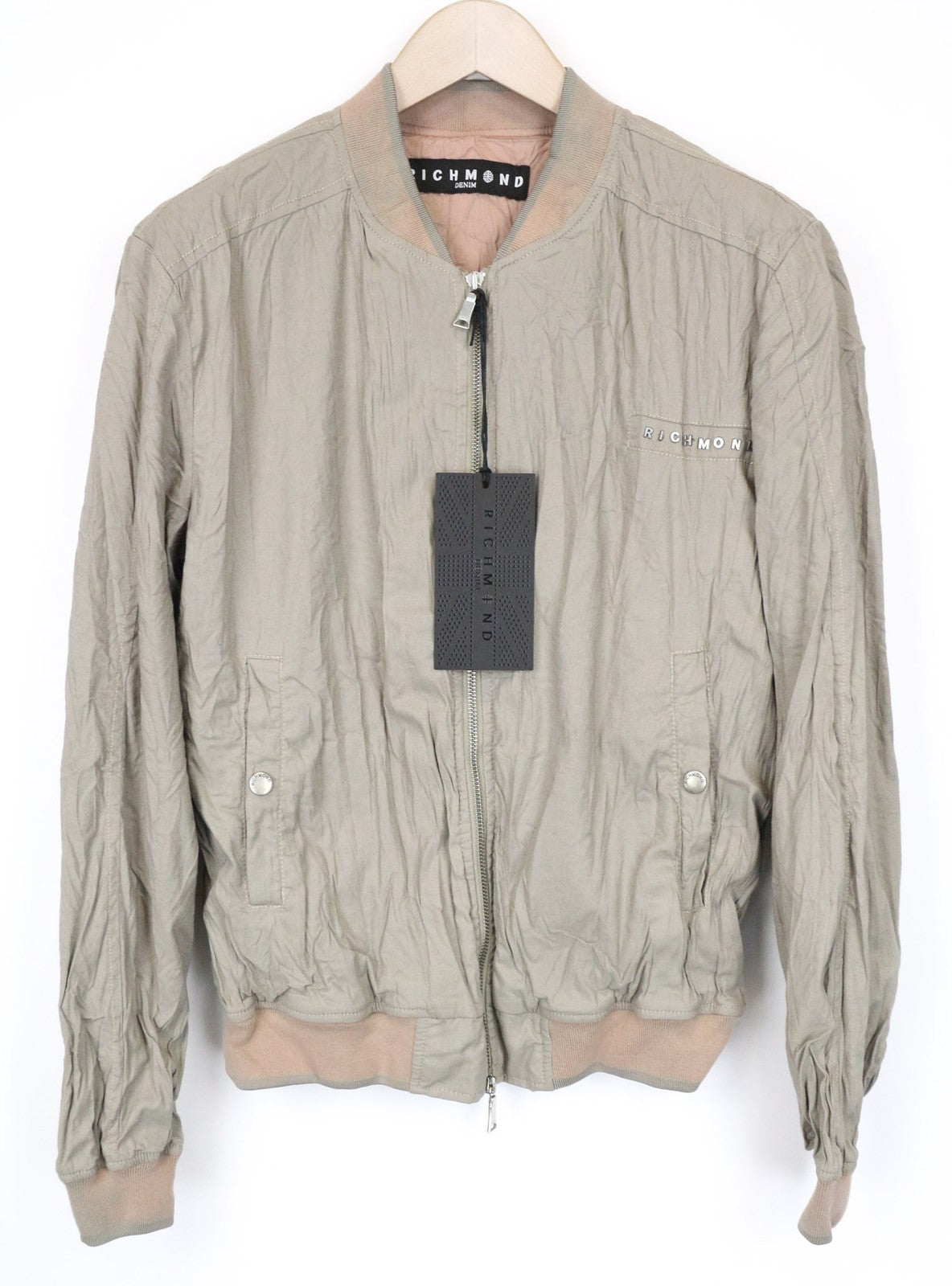 RICHMOND vyriška striukė 48 ruda, tampri, medvilninė, lengva, bomber stiliaus 