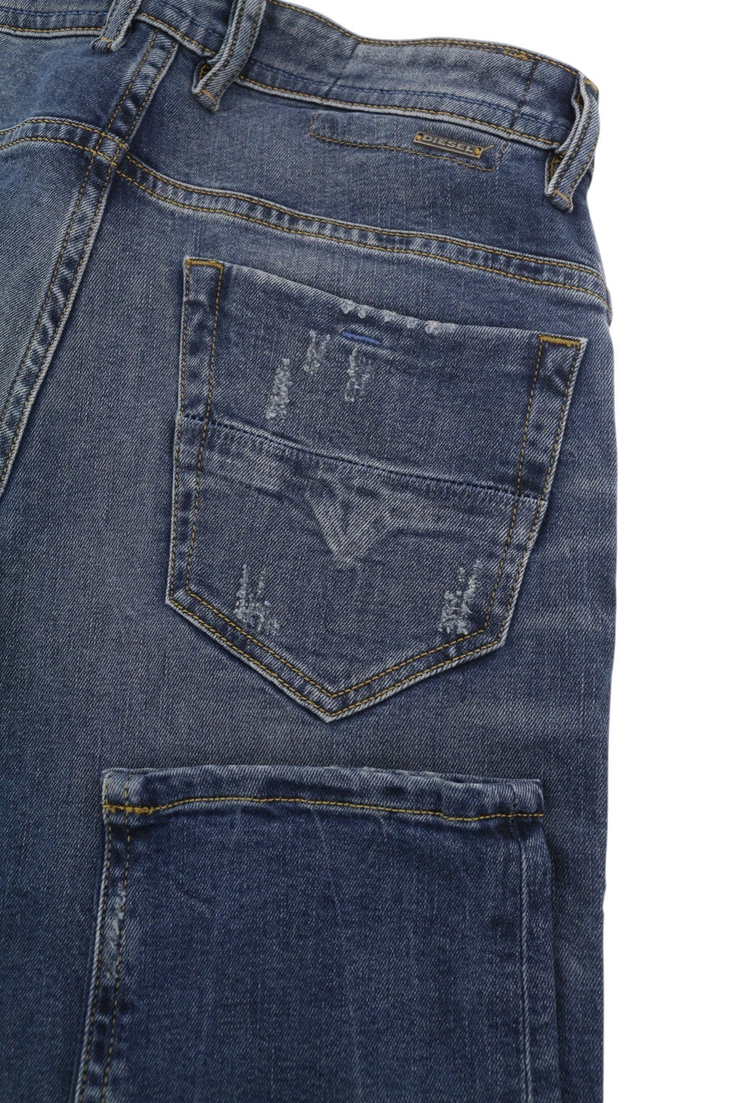 DIESEL Thommer 083AC Men's Jeans W28/L30 Blue Ripped Slim Skinny Stretch