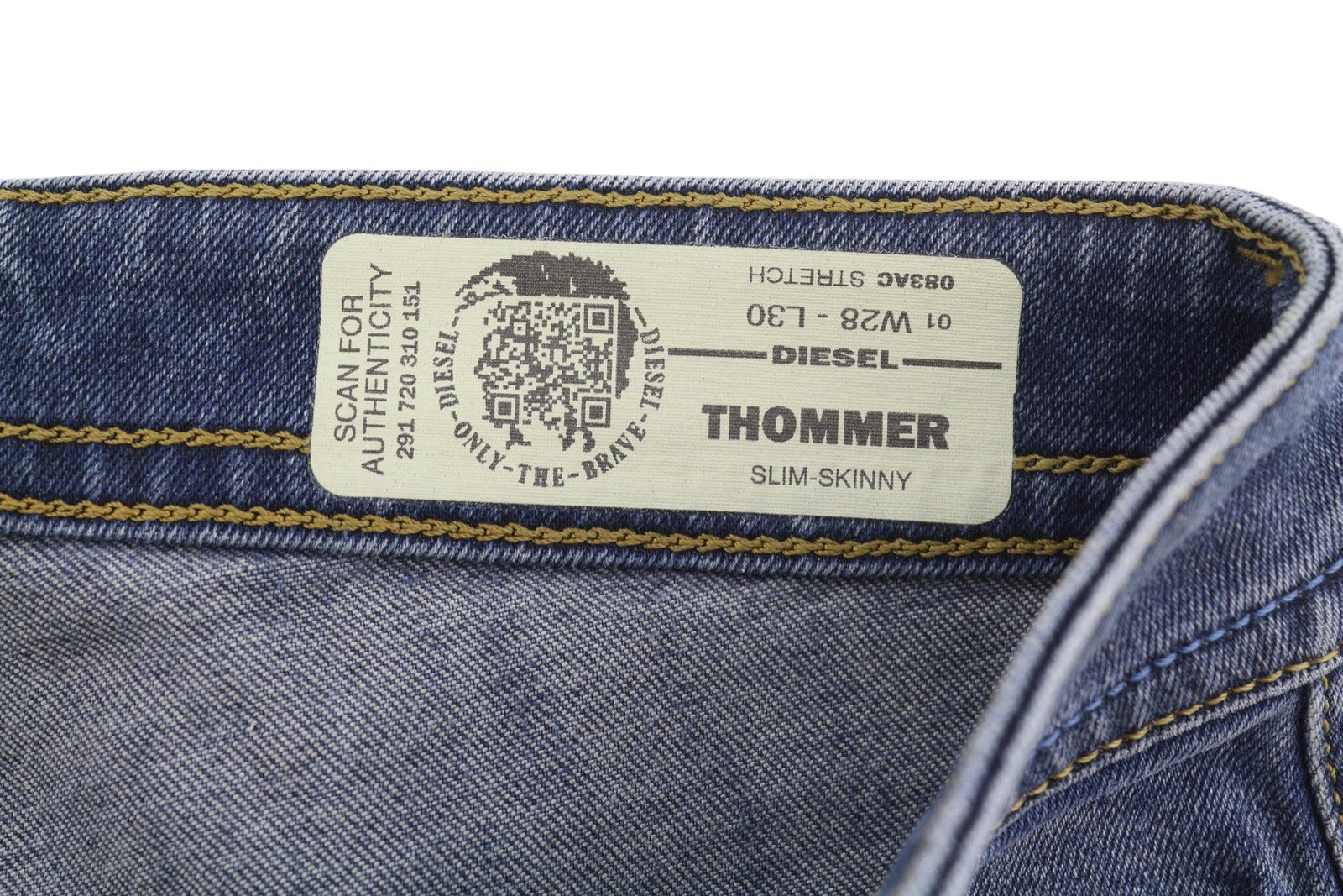 DIESEL Thommer 083AC Men's Jeans W28/L30 Blue Ripped Slim Skinny Stretch