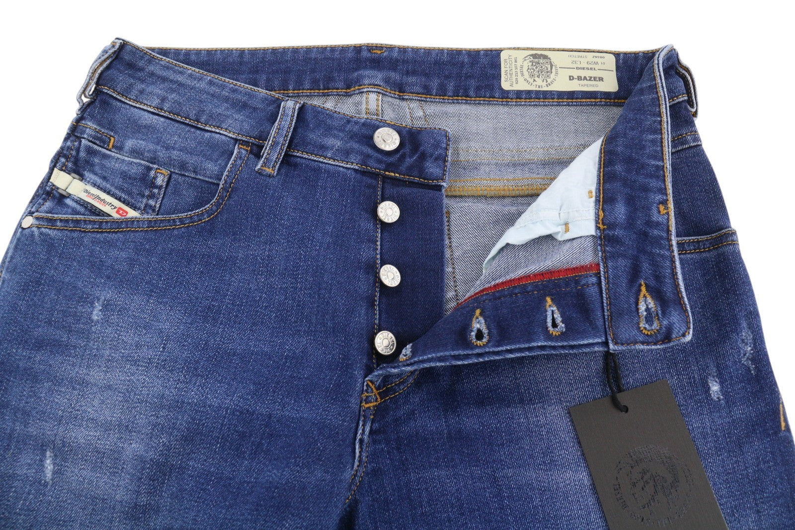 DIESEL D-Bazer 083AZ Men's Jeans W29/L32 Blue Worn Tapered Stretch