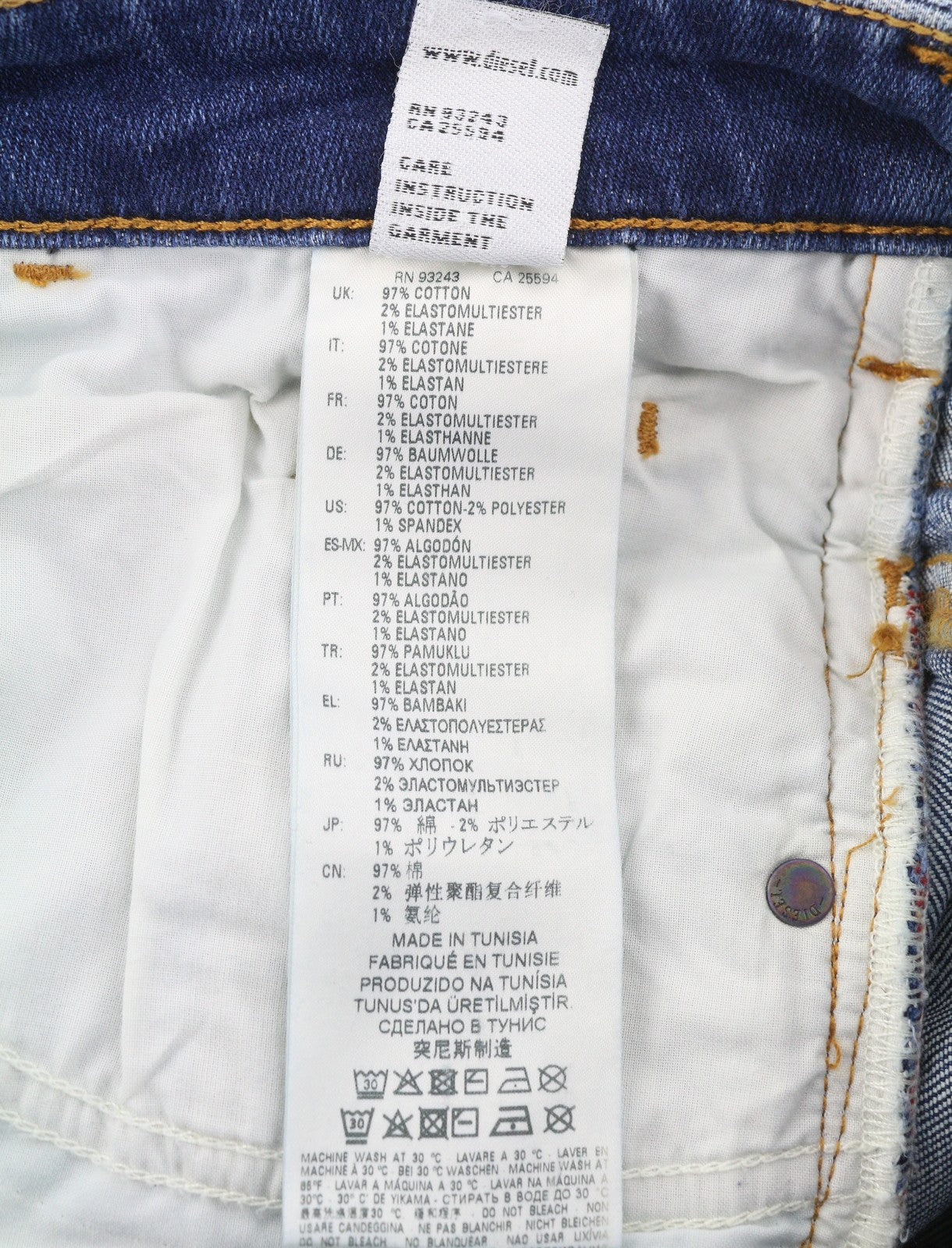 DIESEL D-Bazer 083AZ Men's Jeans W27/L32 Blue Washed Tapered Fit Stretch