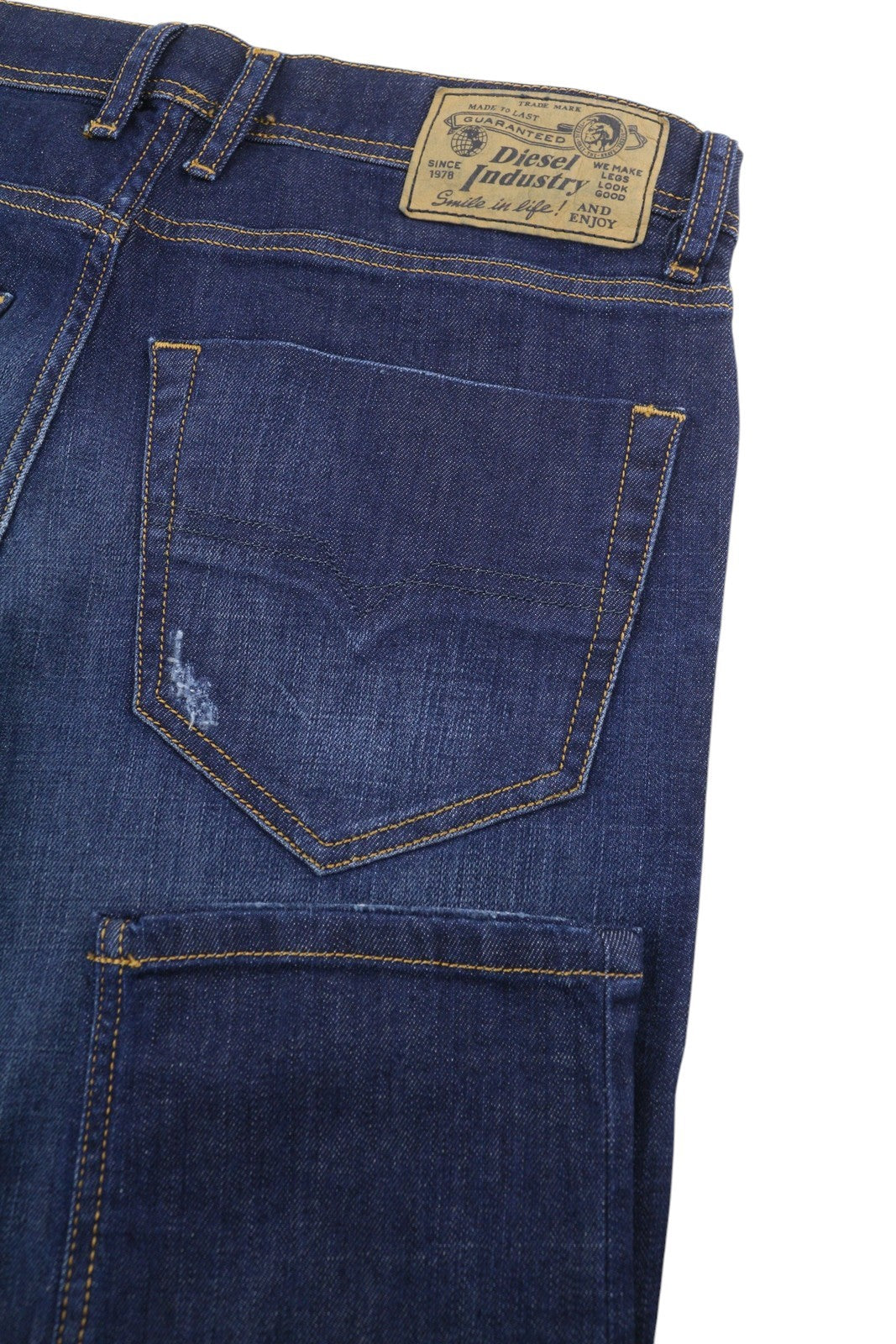 DIESEL Tepphar R7NA8 Men's Jeans W28/L32 Blue Distressed Slim Carrot Stretch