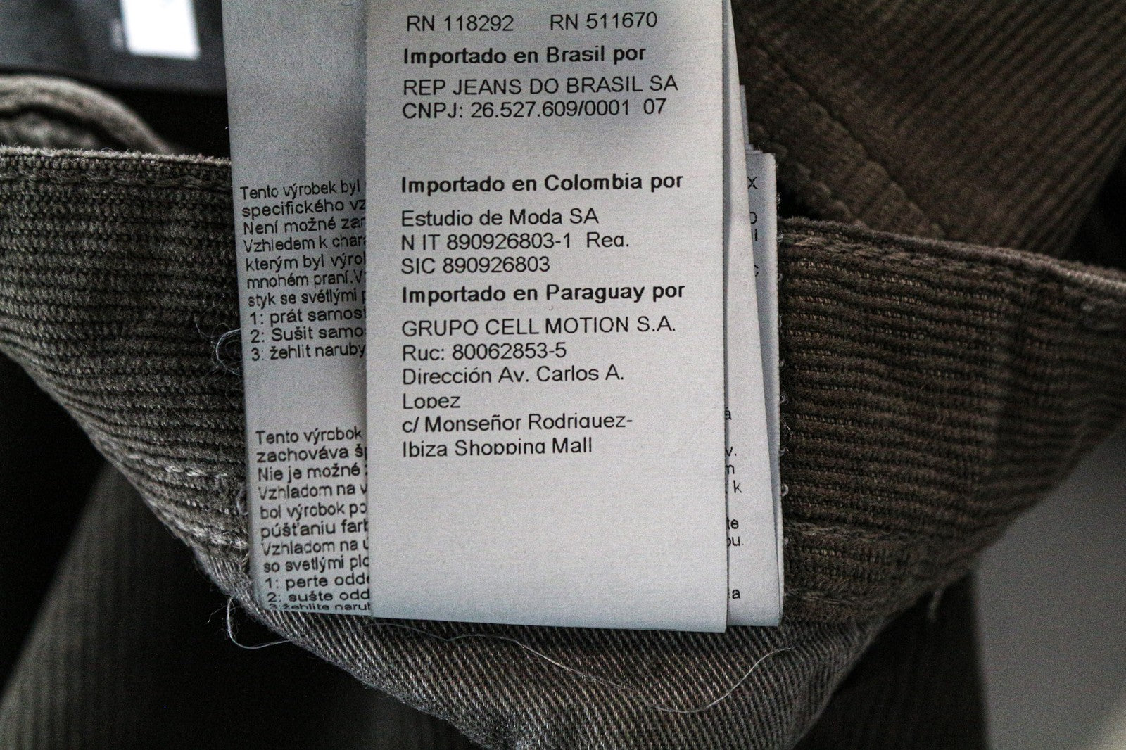 REPLAY Grover Men's Trousers W30/L34 Straight Corduroy Brown Grey Cotton Stretch