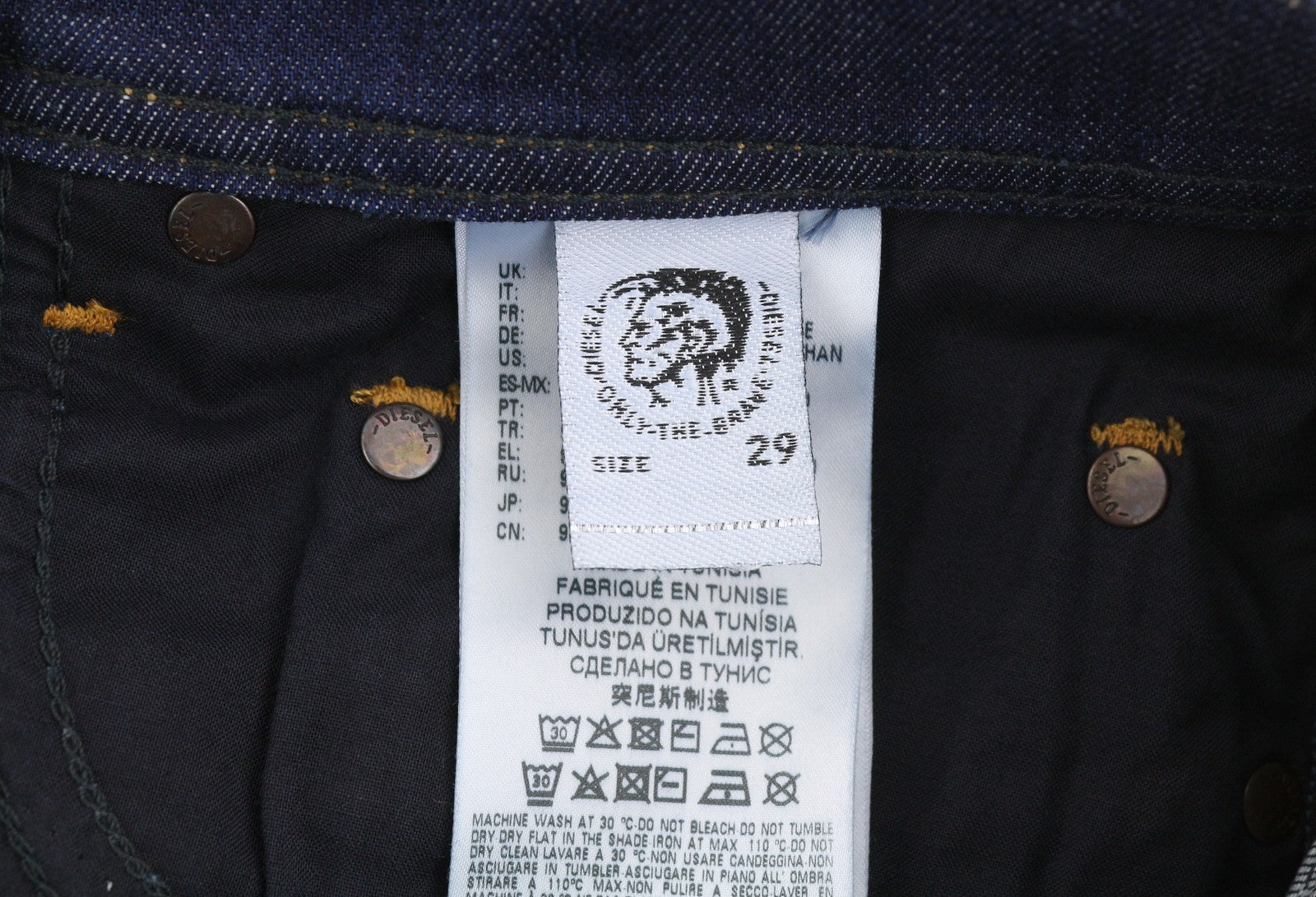 DIESEL Tepphar R7NA8 Men's Jeans W29/L32 Blue Washed Slim Carrot Stretch