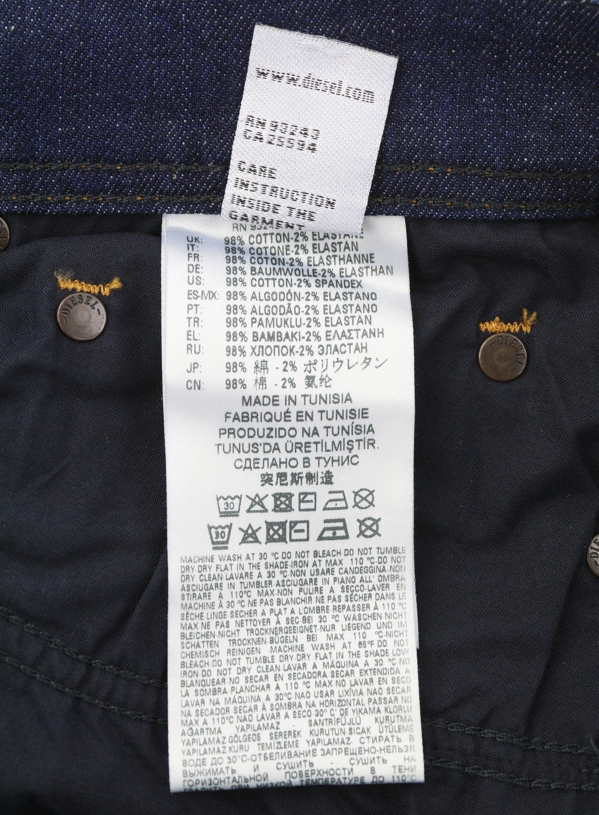 DIESEL Tepphar R7NA8 Men's Jeans W29/L32 Blue Faded Slim Carrot Fit Denim