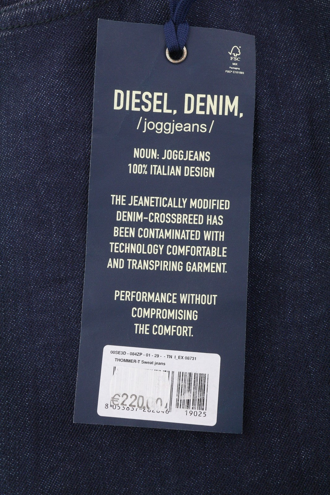 DIESEL Thommer-T 084ZP Men's Jeans W29 Dark Blue Jogg Slim Stretch Denim