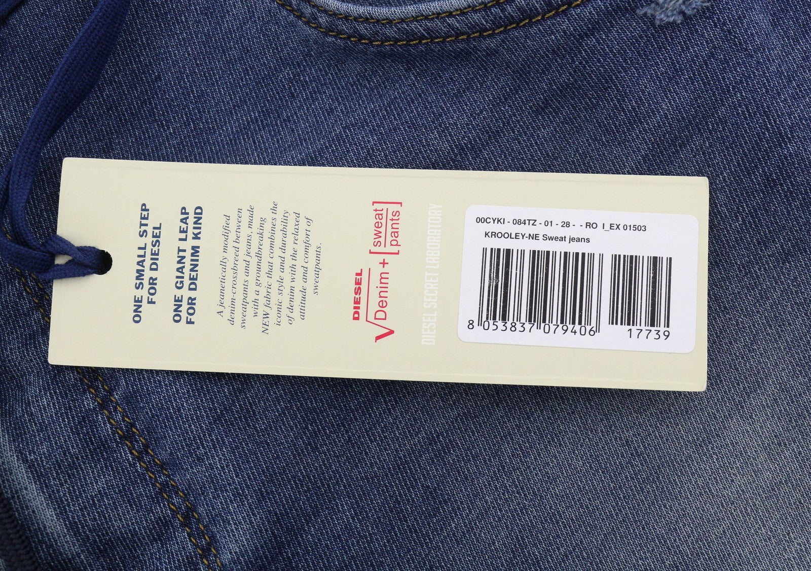 DIESEL Krooley-Ne 084TZ Men's Jeans W28 Blue Faded Slim Jogg Denim