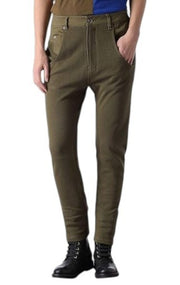 DIESEL Fayza-AA 0EALI Women's Trousers W24 Khaki Green Slim Jogg Tricot