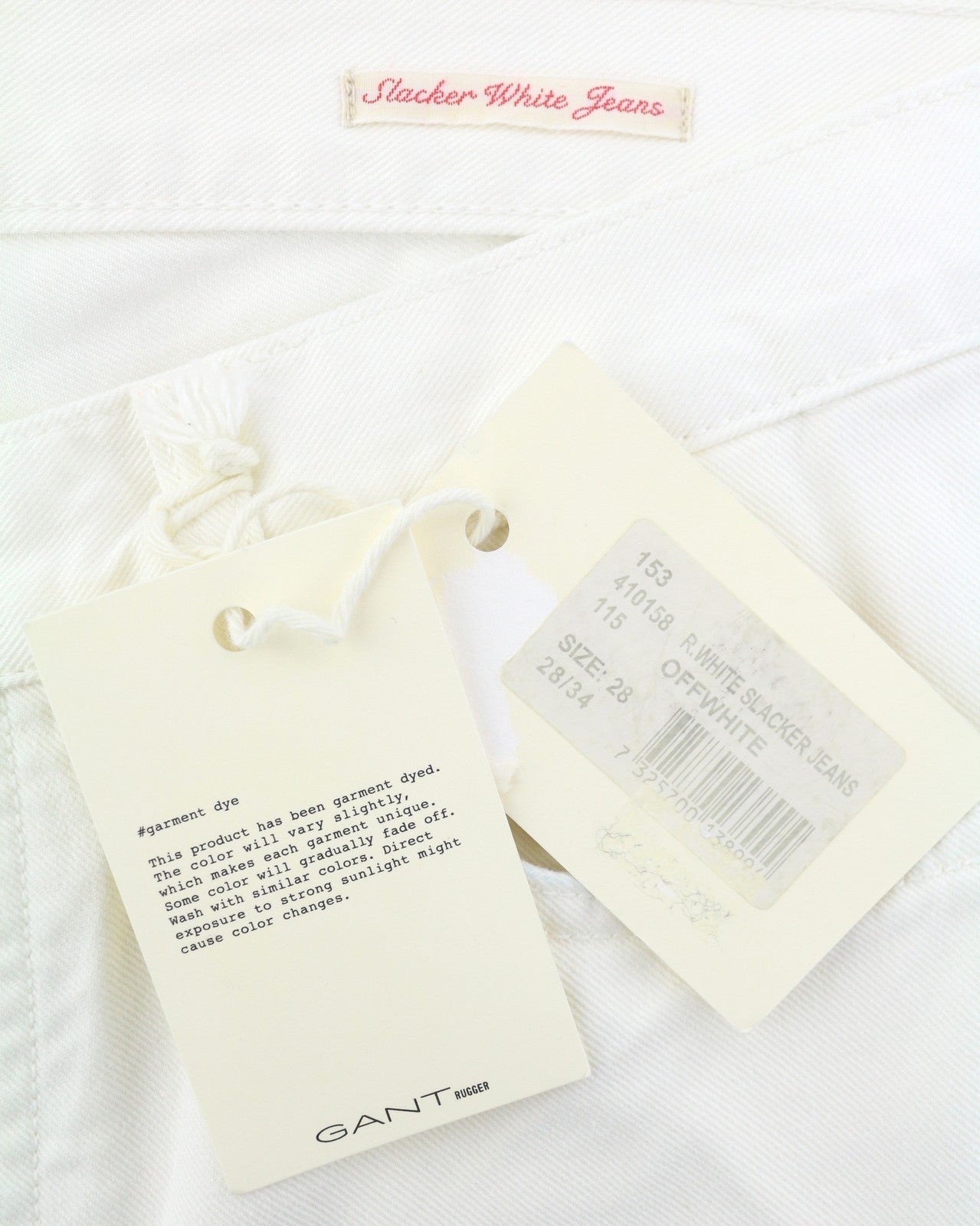 GANT Rugger Slacker White Women's Jeans W28/L34 Off White Slim Distressed