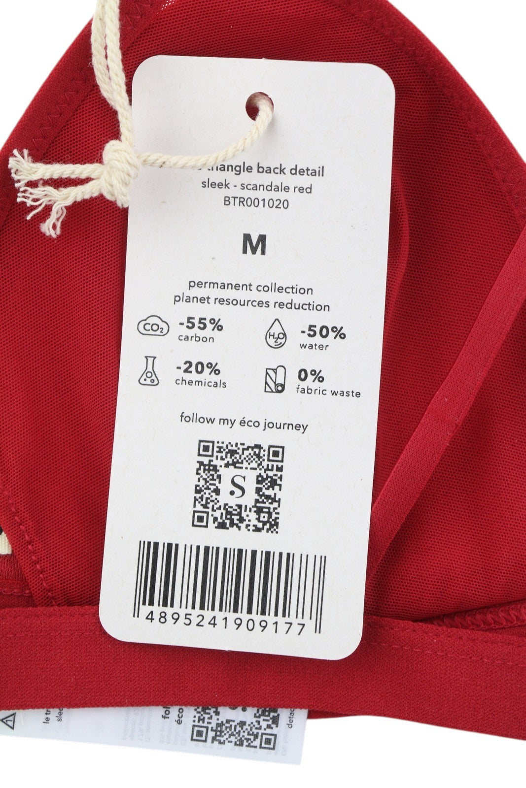 SCANDALE Le Triangle Back Detail Sleek-Red Women's Bra M Mesh Clip 3 Pads