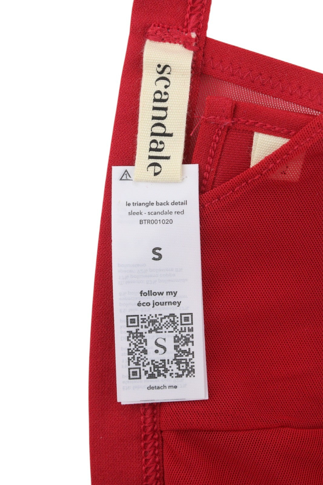 SCANDALE Le Triangle Back Detail Sleek-Red Women's Bra S Front Mesh 3 Pads