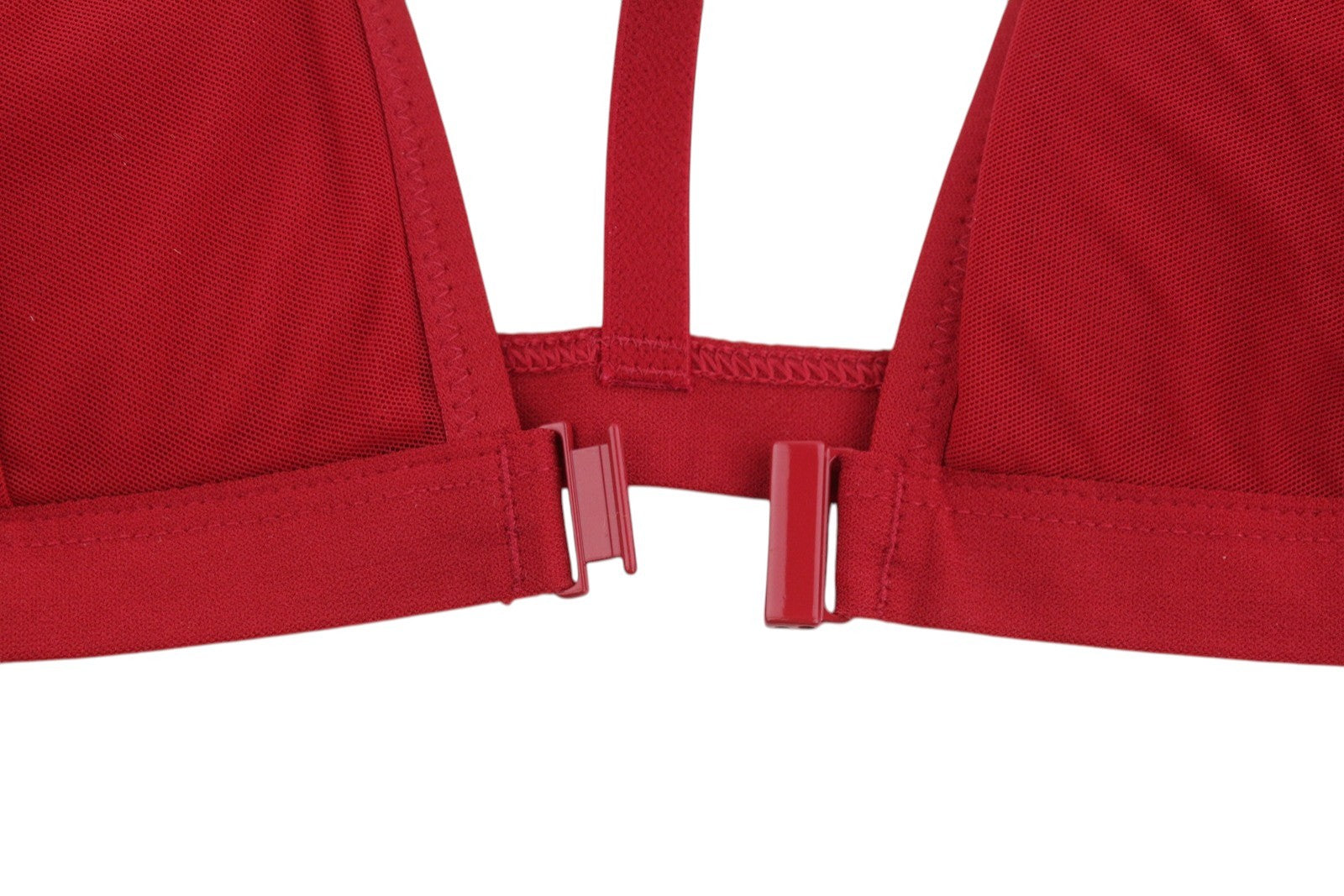 SCANDALE Le Triangle Back Detail Sleek-Red Women's Bra S Front Mesh 3 Pads