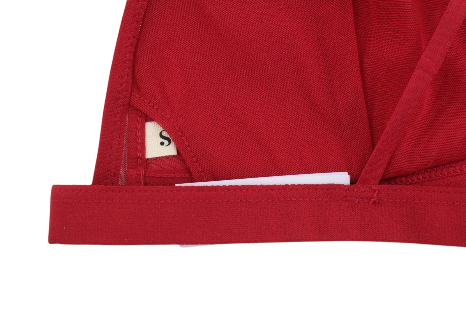 SCANDALE Le Triangle Back Detail Sleek-Red Women's Bra S Front Mesh 3 Pads