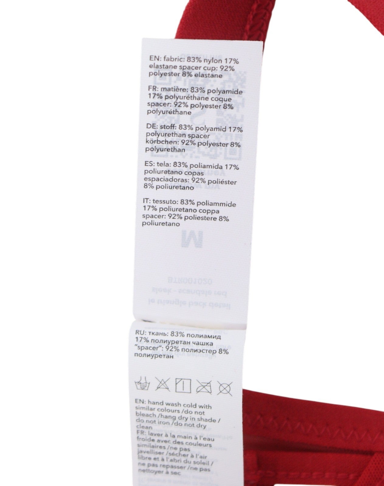 SCANDALE Le Triangle Back Detail Sleek-Red Women's Bra S Front Mesh 3 Pads