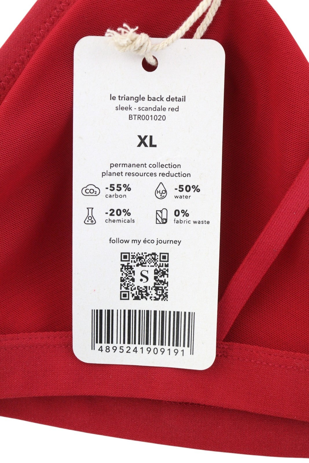 SCANDALE Le Triangle Back Detail Sleek-Red Women's Bra XL Mesh Clip 3 Pads