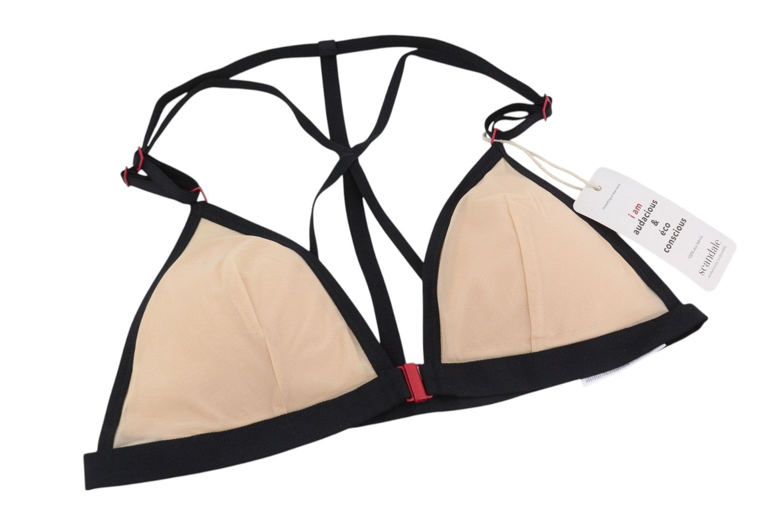 SCANDALE Le Triangle Back Detail Sleek-Nude A14 Women's Bra L Clip 3 Pads