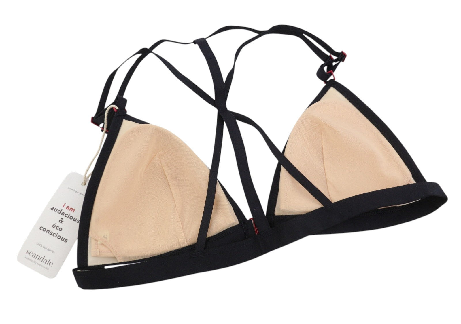 SCANDALE Le Triangle Back Detail Sleek-Nude A14 Women's Bra L Clip 3 Pads