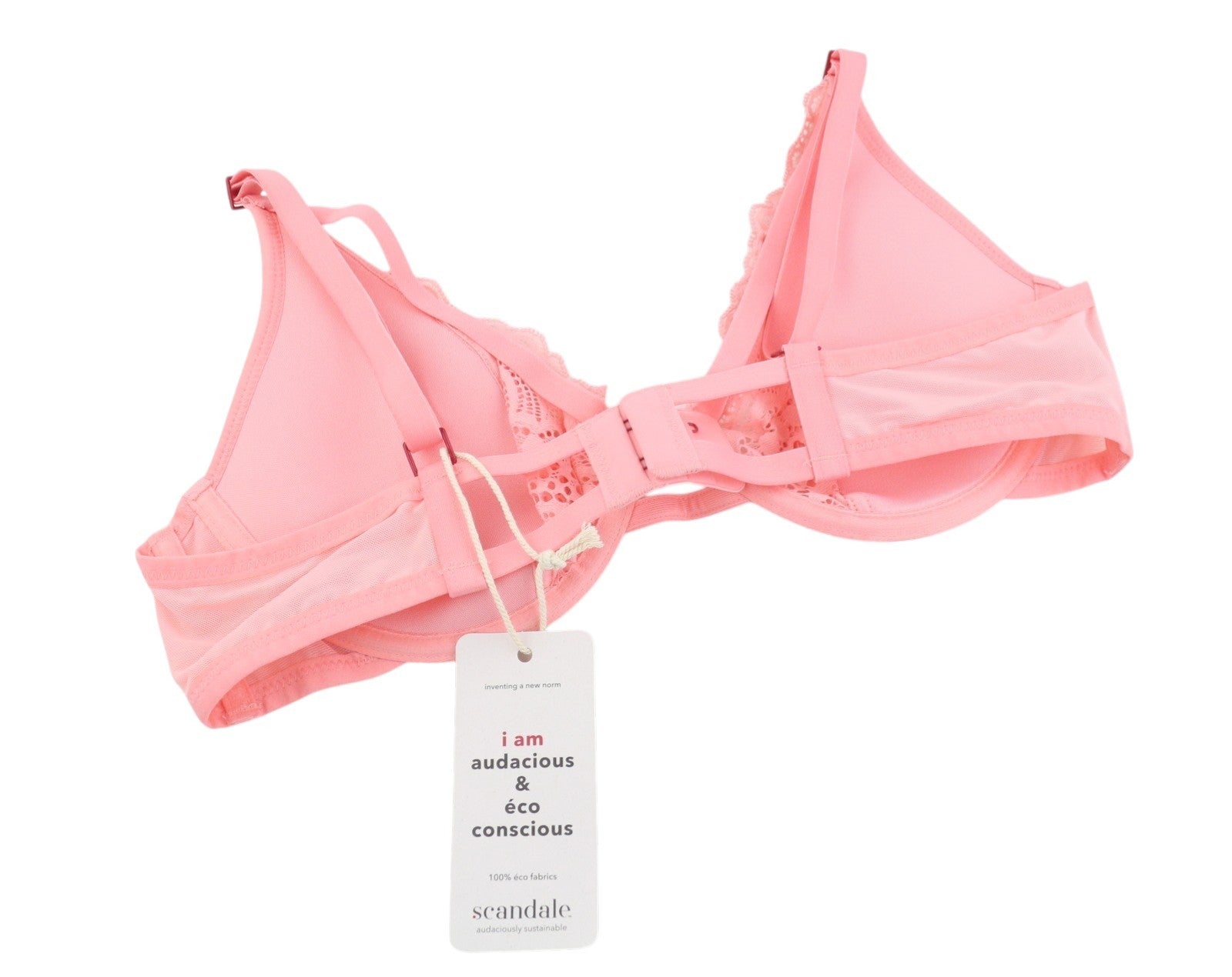 SCANDALE Le Plunge Side Spacer Sublime-Corail Women's Bra 85B Lace Print