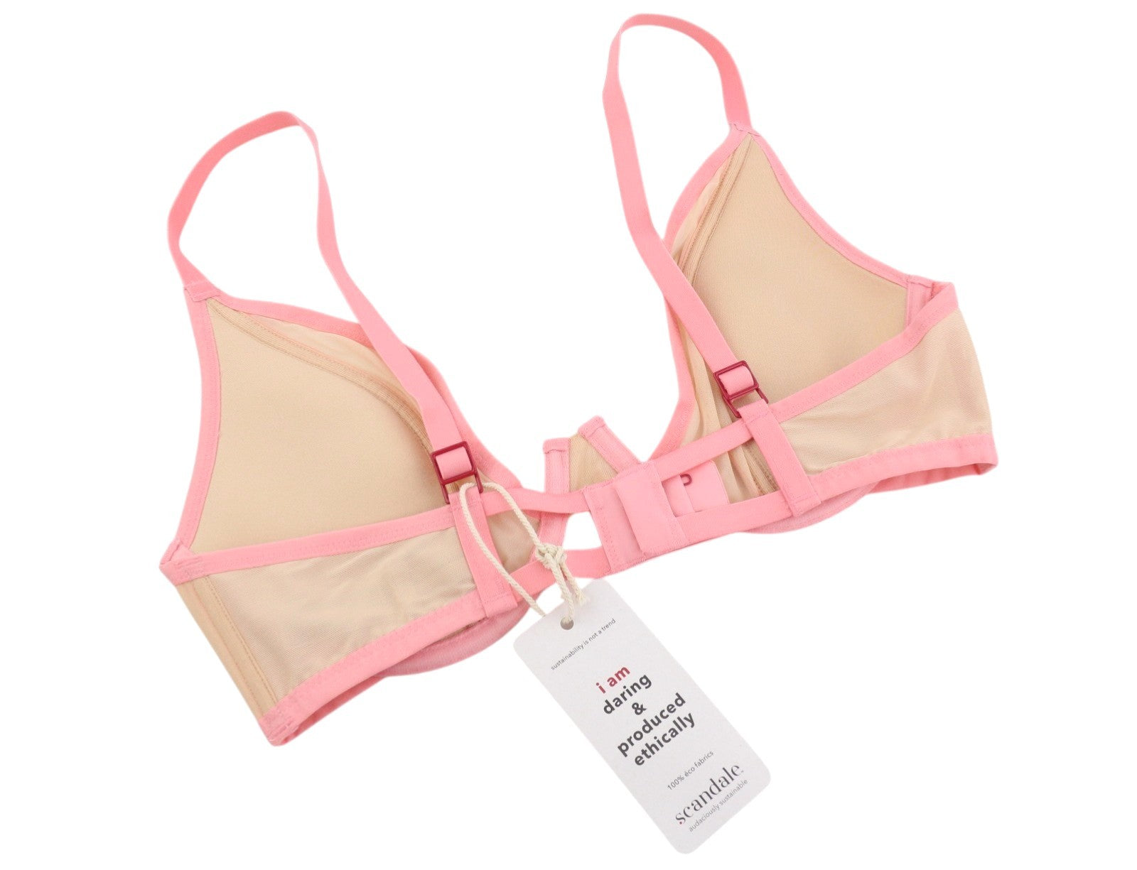 SCANDALE Le Plunge Side Spacer Sleek-Nude A14 Women's Bra 85C Mesh Detail