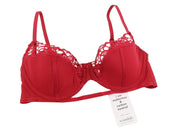 SCANDALE Le Balconet 1/2 Spacer Sublime-Red Women's Bra 70C Guipure Lace
