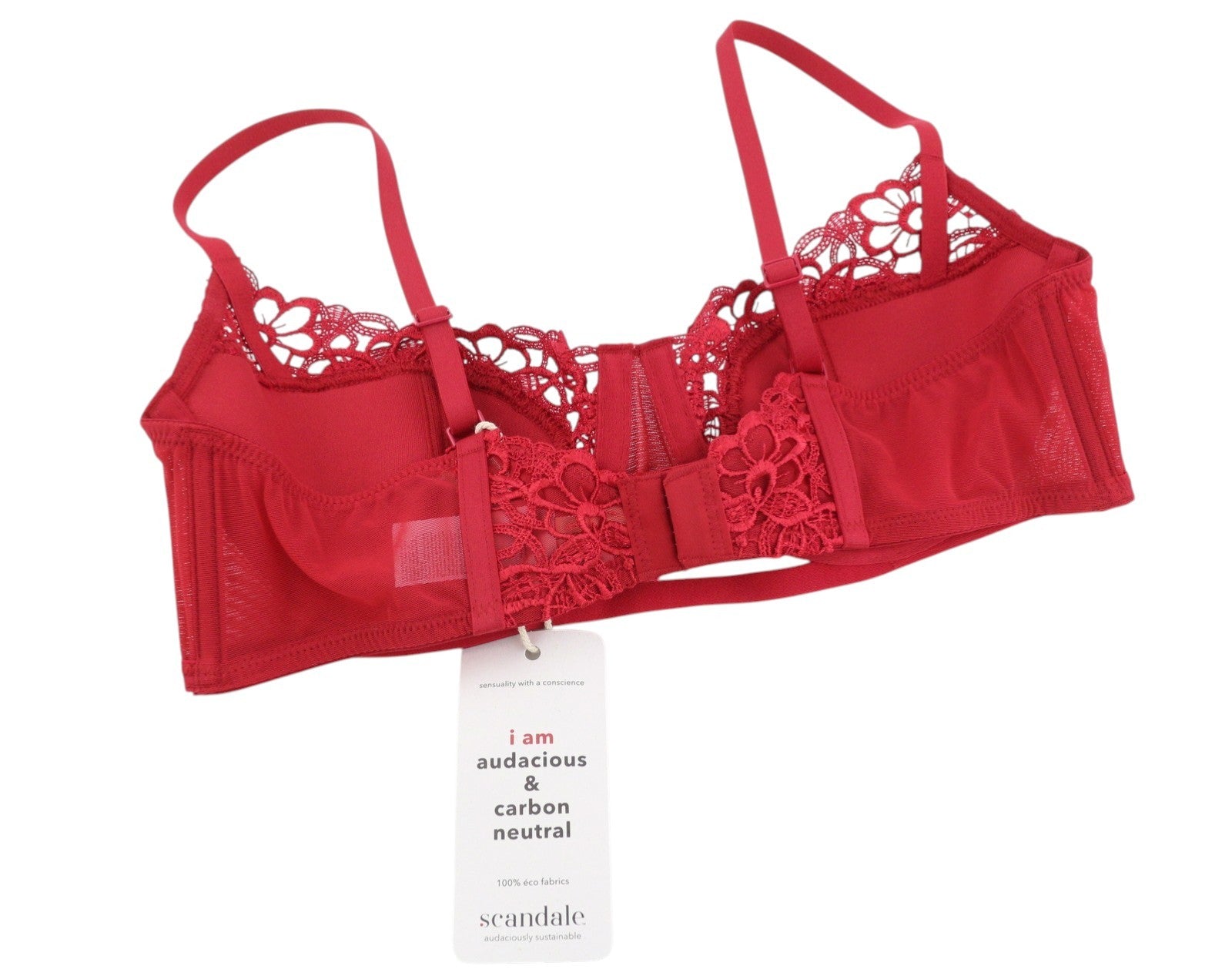 SCANDALE Le Balconet 1/2 Spacer Sublime-Red Women's Bra 70C Guipure Lace