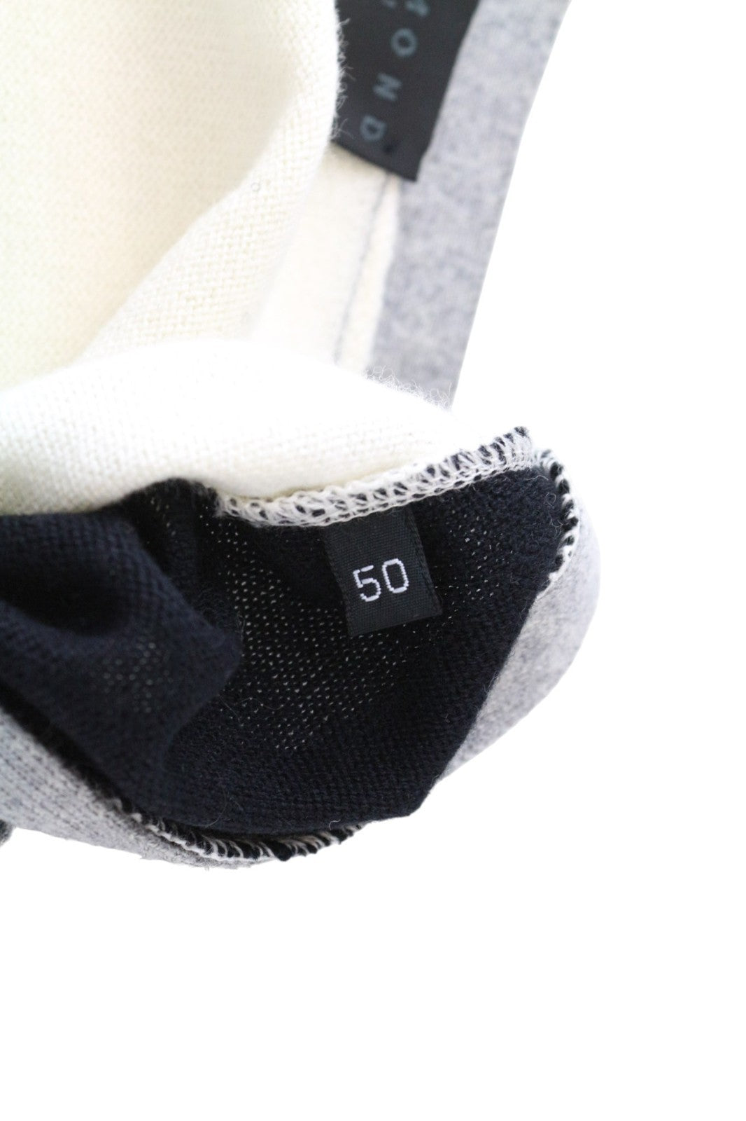 RICHMOND vyriškas kardiganas 50 balkšvos spalvos, juodos spalvos medvilnės vilnos ilgomis rankovėmis, su užtrauktuku 