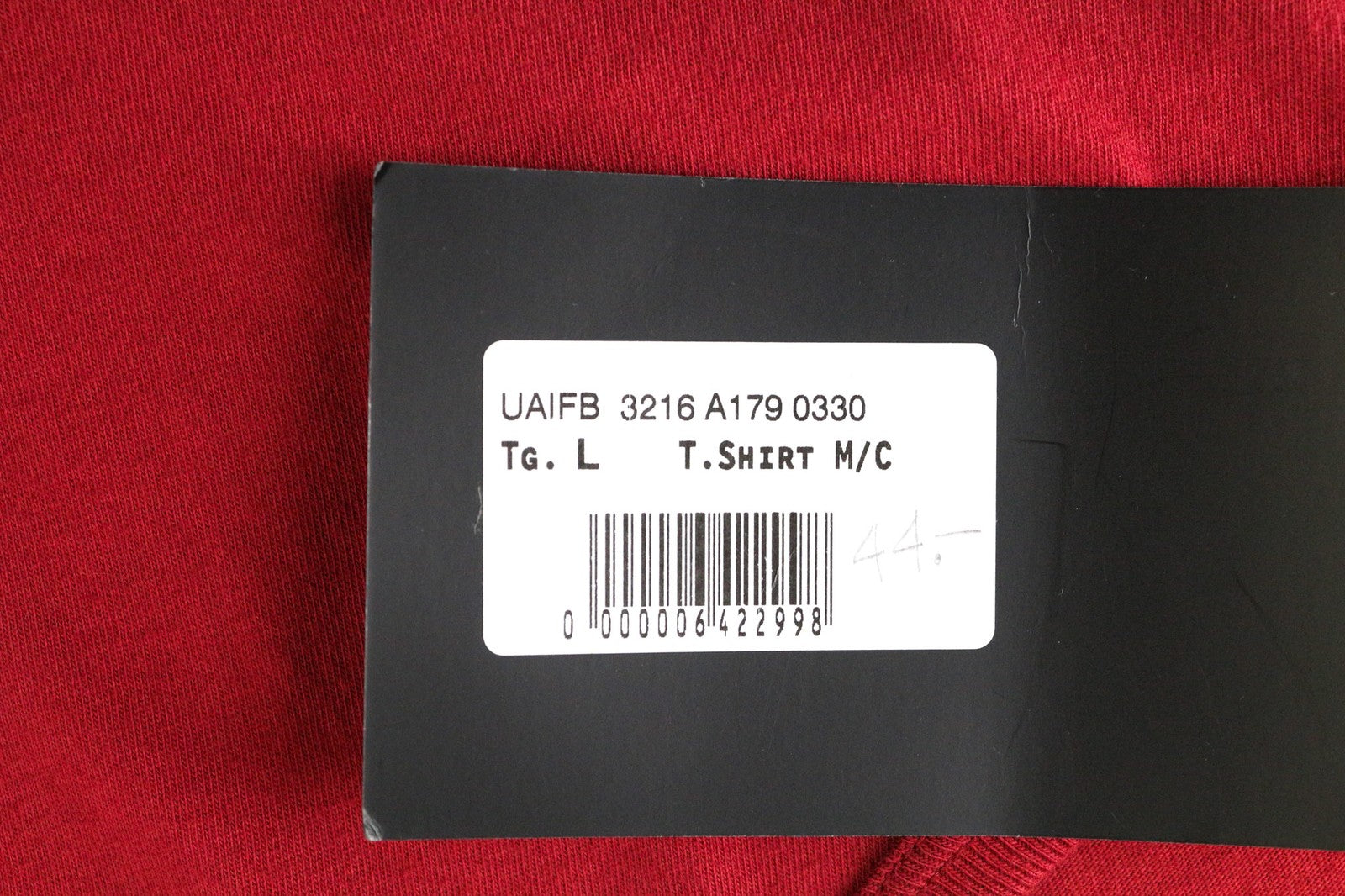 RICHMOND Men's Tee L Red Pure Cotton Logo Print Pullover Short Sleeve